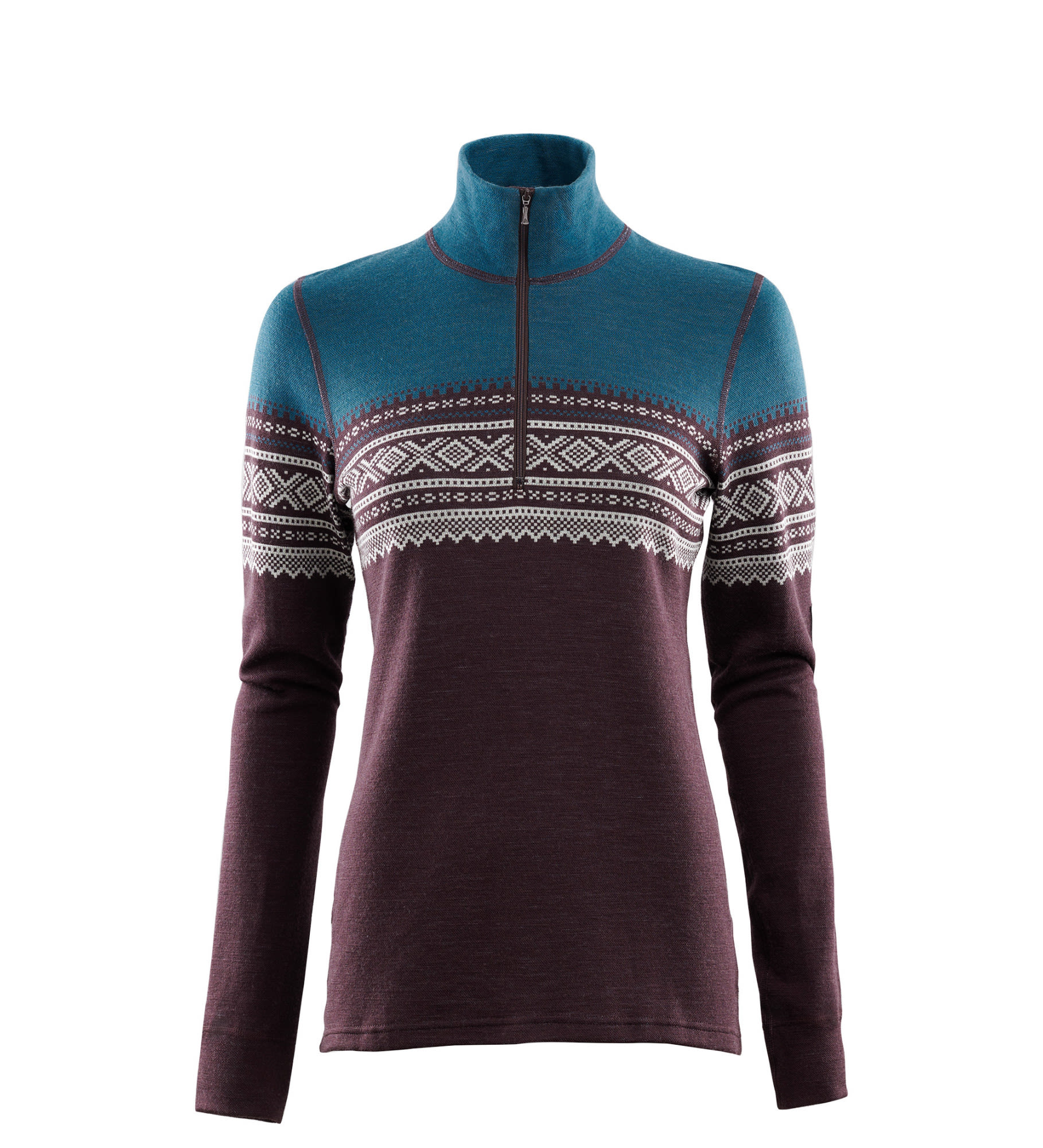 Aclima Designwool Marius Mock Neck Zip Rot- Female Merino Pullover- Grsse XS - Farbe Lifjell unter Aclima