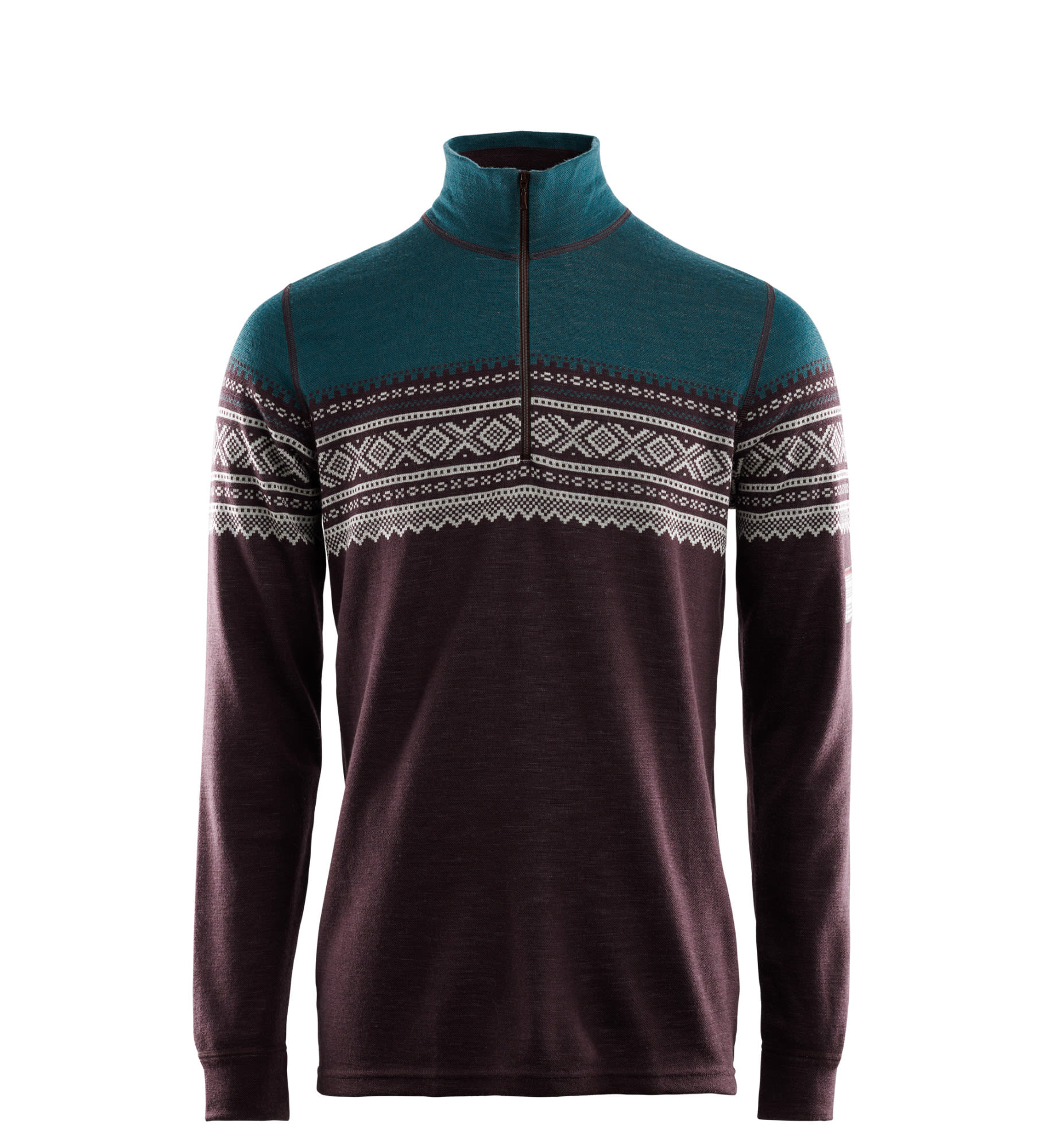 Aclima Designwool Marius Mock Neck Zip Rot- Male Merino Sweaters und Hoodies- Grsse S - Farbe Lifjell unter Aclima