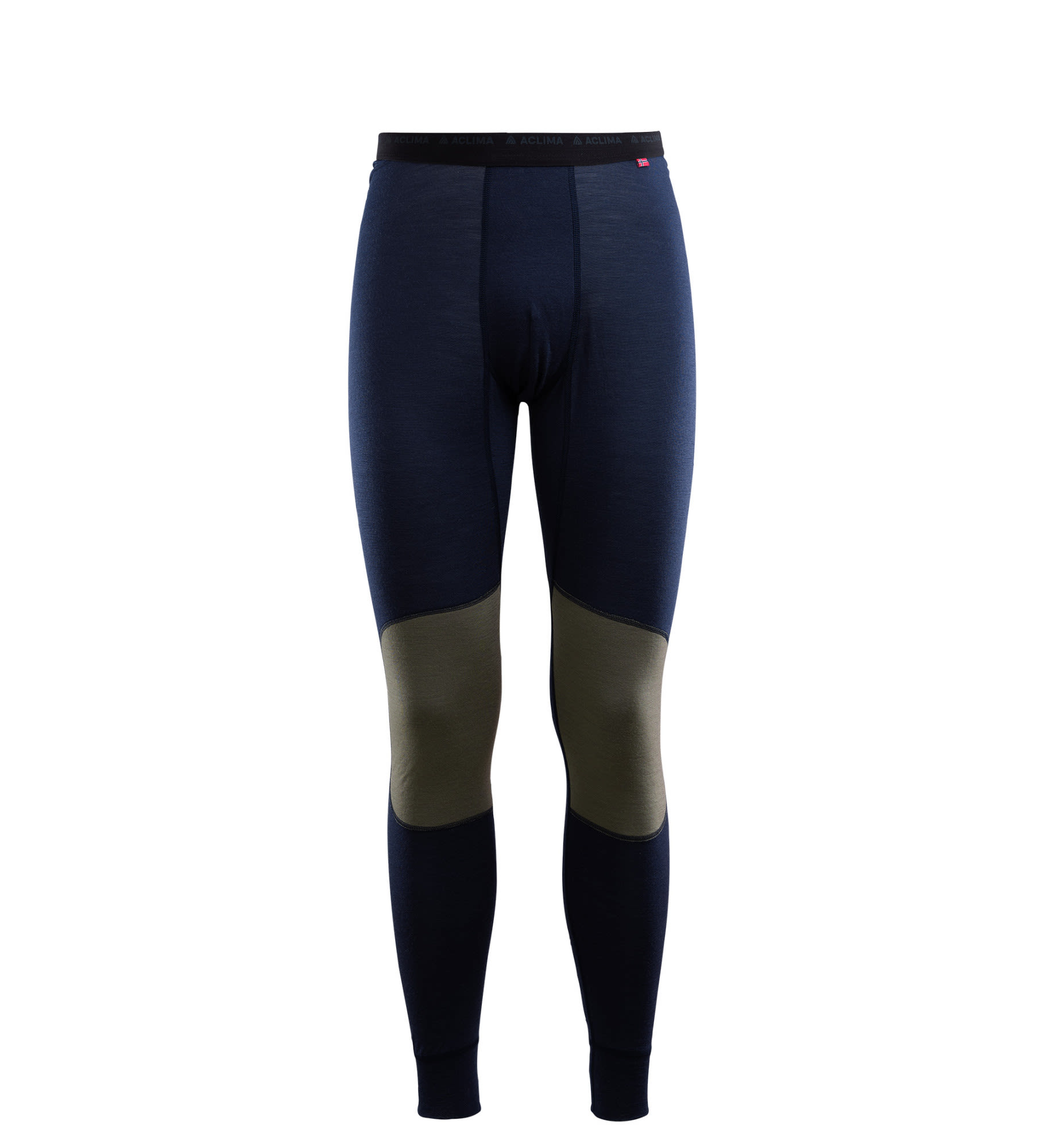 Aclima Lightwool Reinforced Long Pants Blau- Male Merino Leggings und Tights- Grsse S - Farbe Navy Blazer - Ranger Green