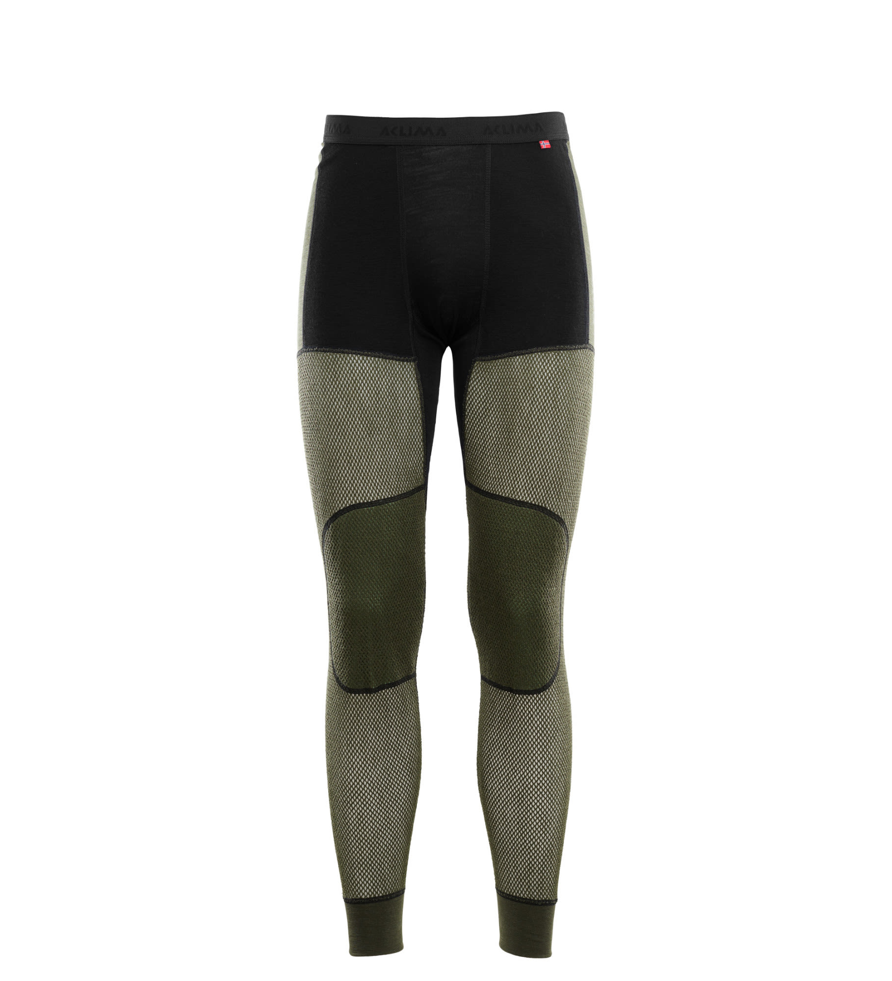 Aclima Woolnet Hybrid Long Pants Oliv- Male Merino Leggings und Tights- Grsse XS - Farbe Jet Black - Olive Night - Dill