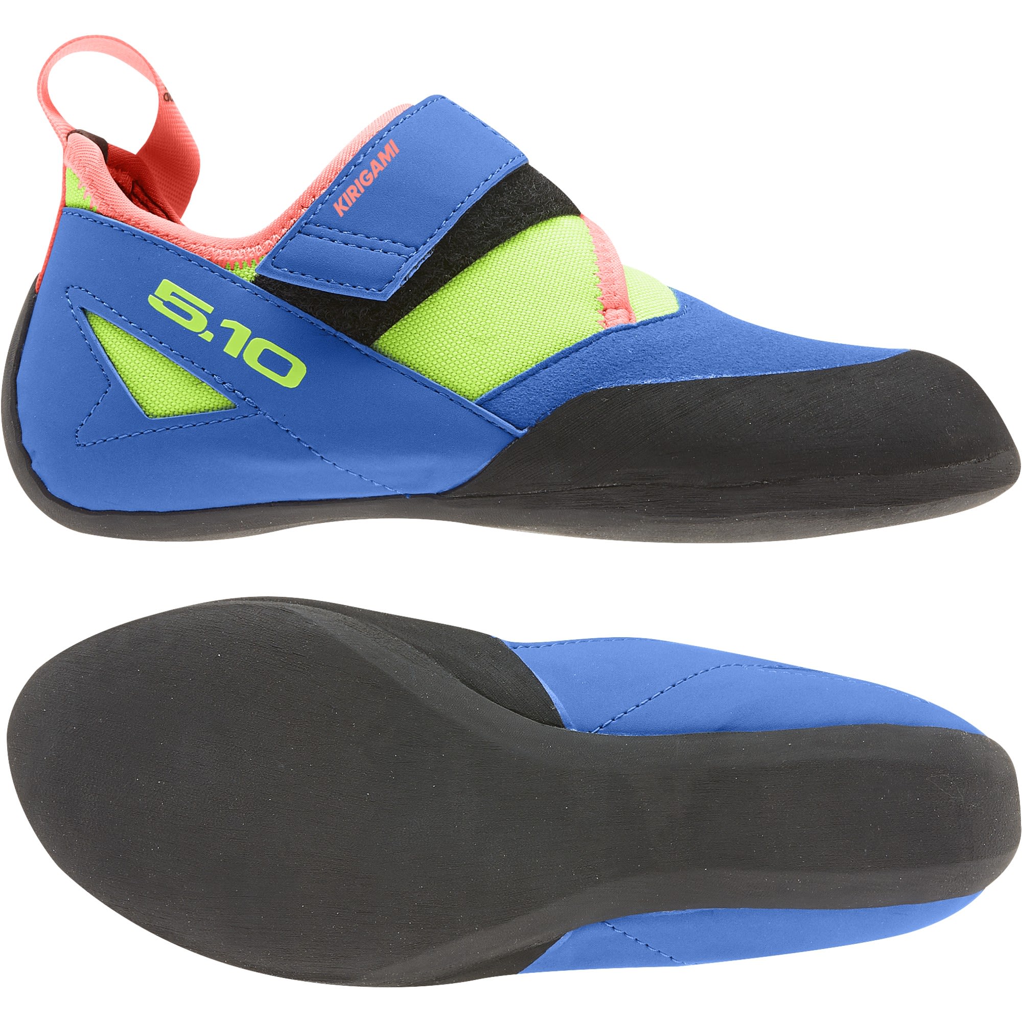 adidas Five Ten Kirigami Kids Blau- Kletterschuhe- Grsse EU 31 - Farbe Glory Blue - Signal Coral - Signal Green