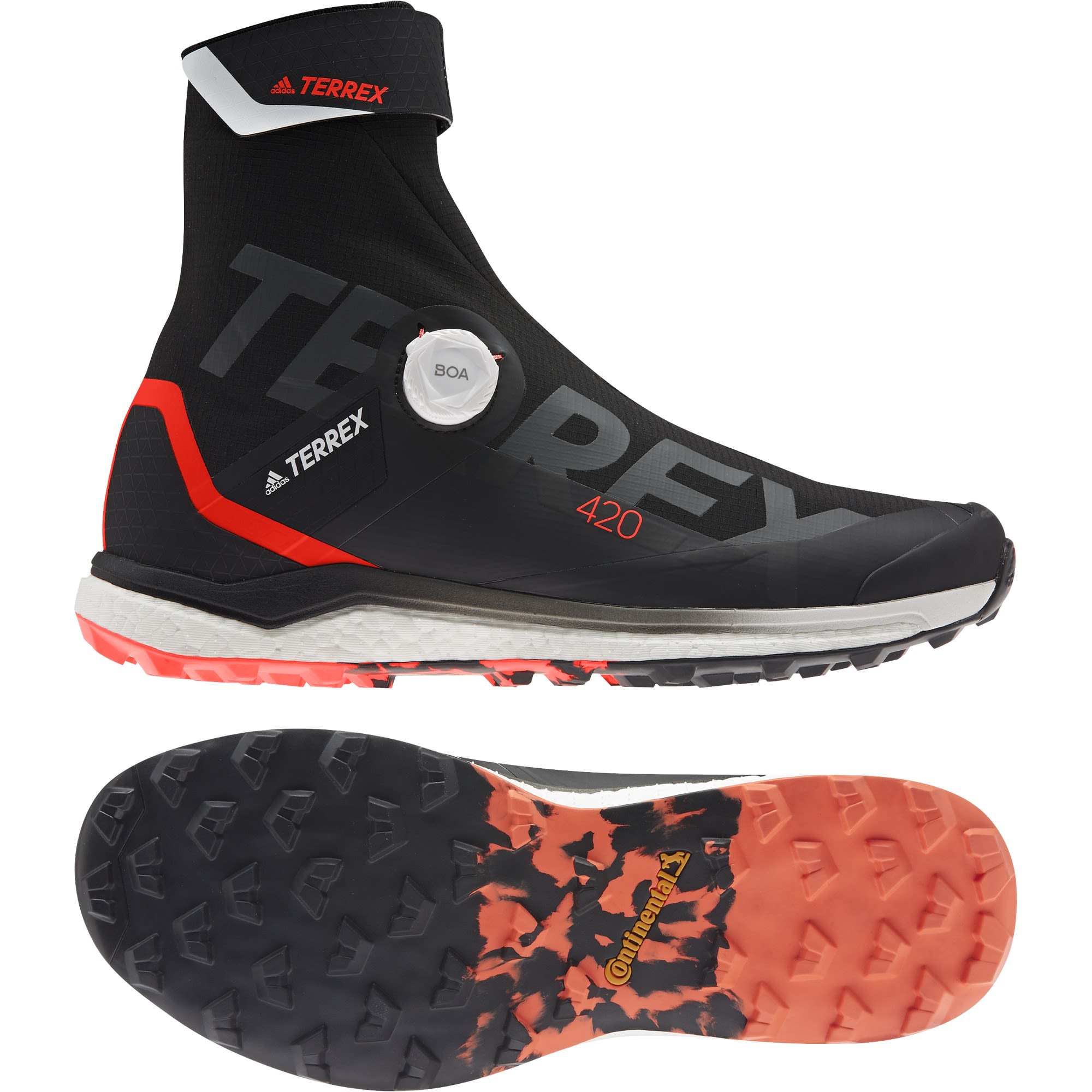 adidas Terrex Agravic Tech Pro Schwarz- Male Trailrunning- und Laufschuhe- Grsse EU 44 - Farbe Core Black - Ftwr White - Solar Red
