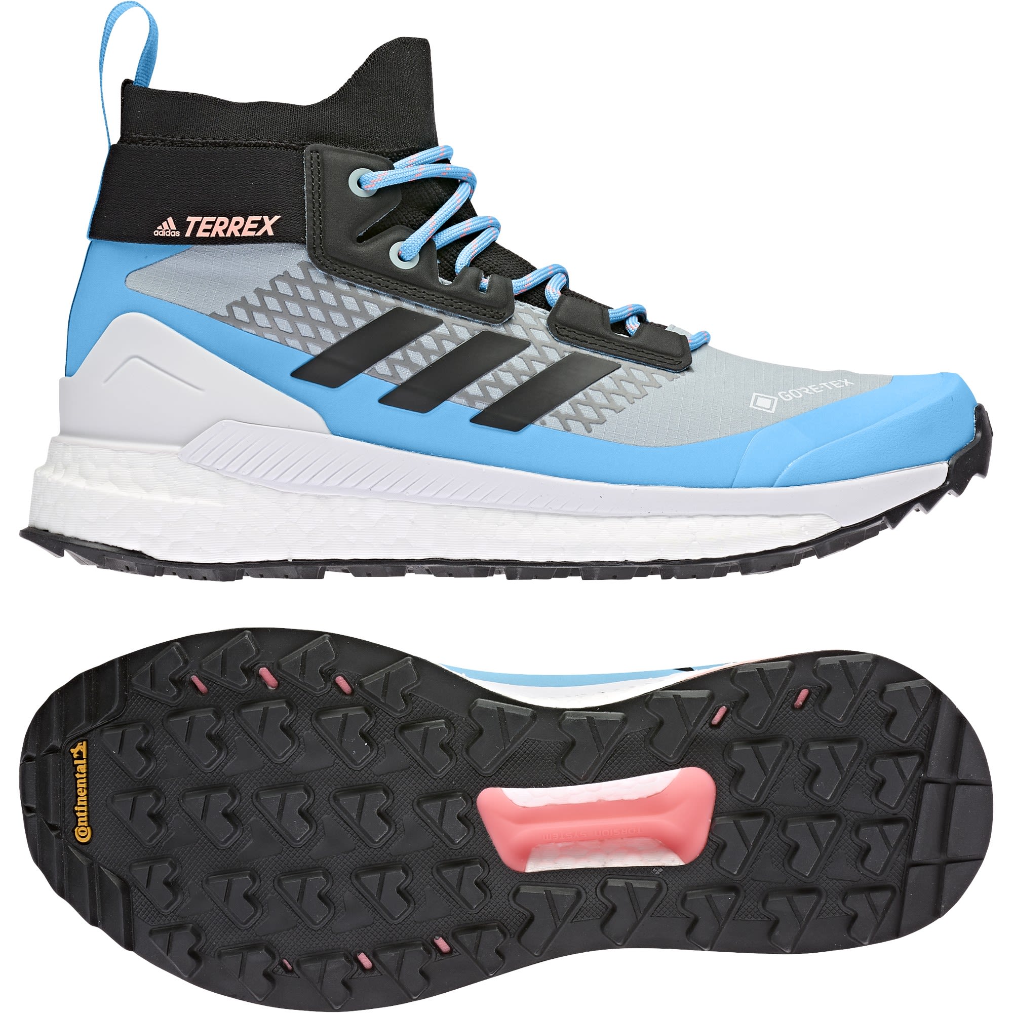 adidas Terrex Free Hiker Gtx(R)(R) Grau- Female Gore-Tex(R) Hiking- und Approachschuhe- Grsse EU 36 2-3 - Farbe Magic Grey - Core Black - Sky Rush