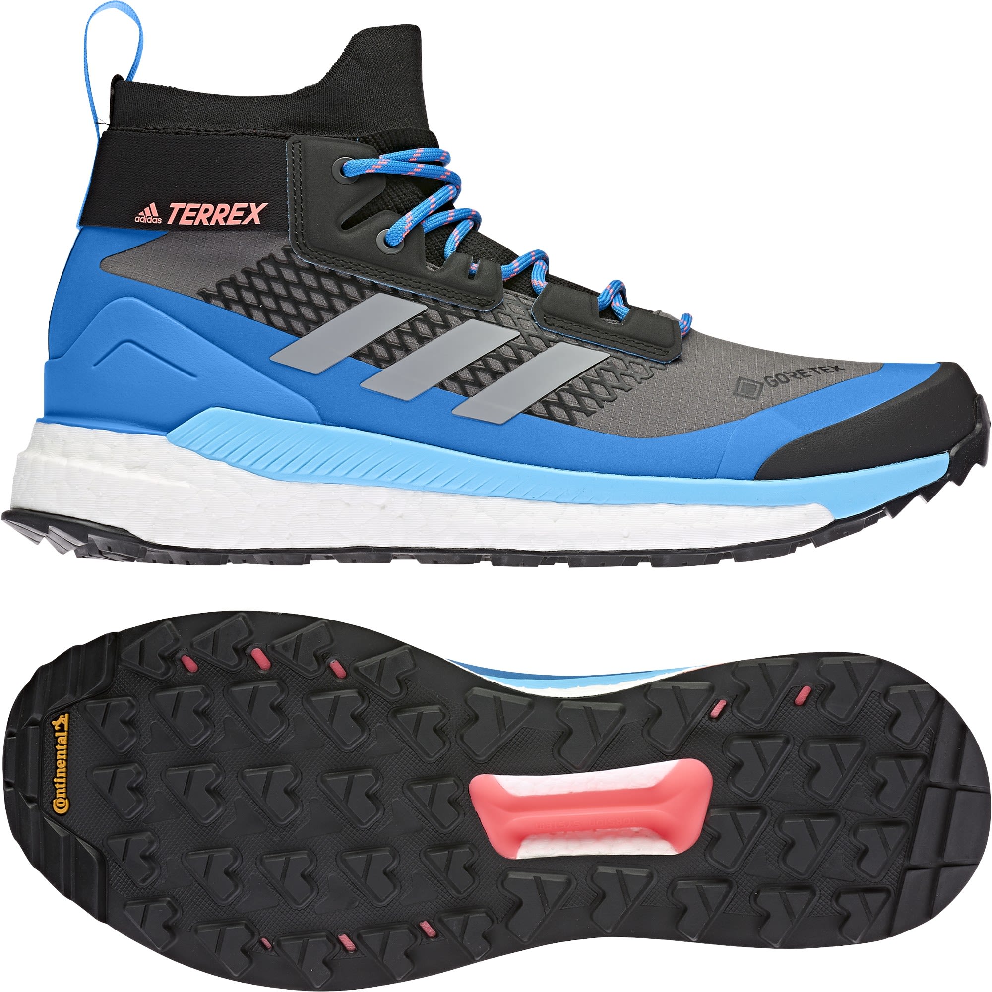 adidas Terrex Free Hiker Gtx(R)(R) Grau- Male Gore-Tex(R) Hiking- und Approachschuhe- Grsse EU 40 - Farbe Grey Six - Grey Three - Blue Rush