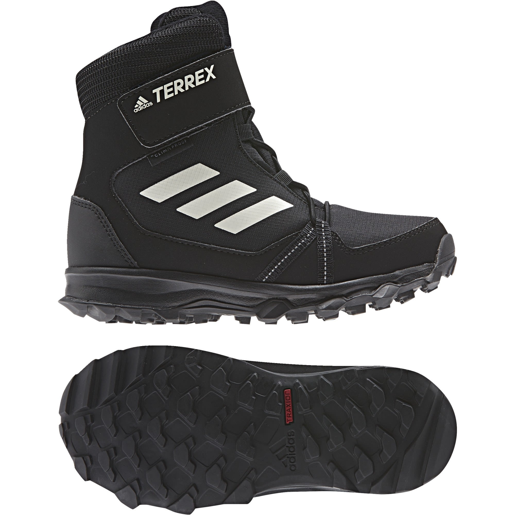 adidas Terrex Snow CF Rain-RDY Kids Schwarz- PrimaLoft(R) Wasserdichte Winterstiefel- Grsse EU 33 - Farbe Core Black - Chalk White - Grey Four