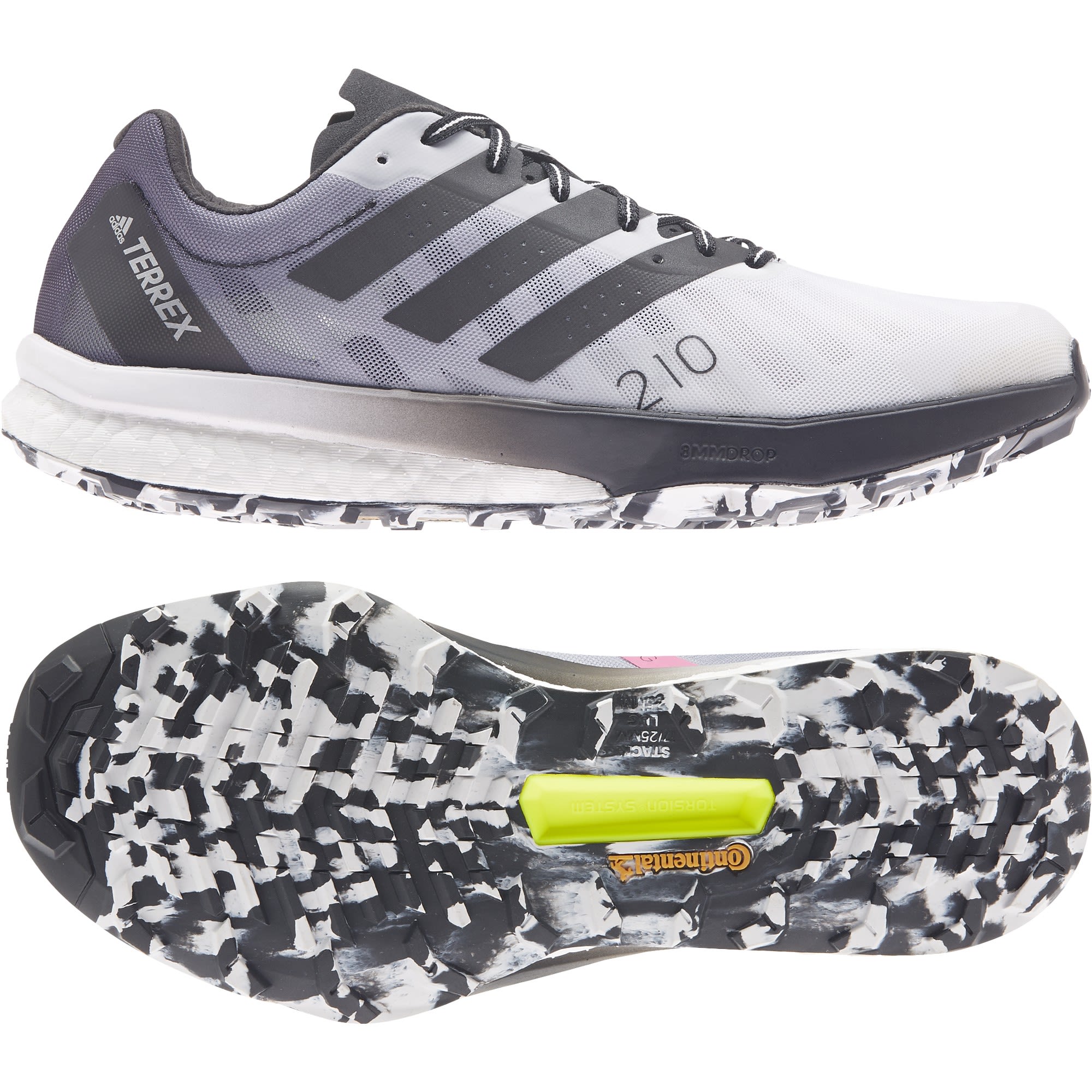 adidas Terrex Speed Ultra Grau- Female Trailrunning- und Laufschuhe- Grsse EU 38 - Farbe Ftwr White - Core Black - Solar Yellow