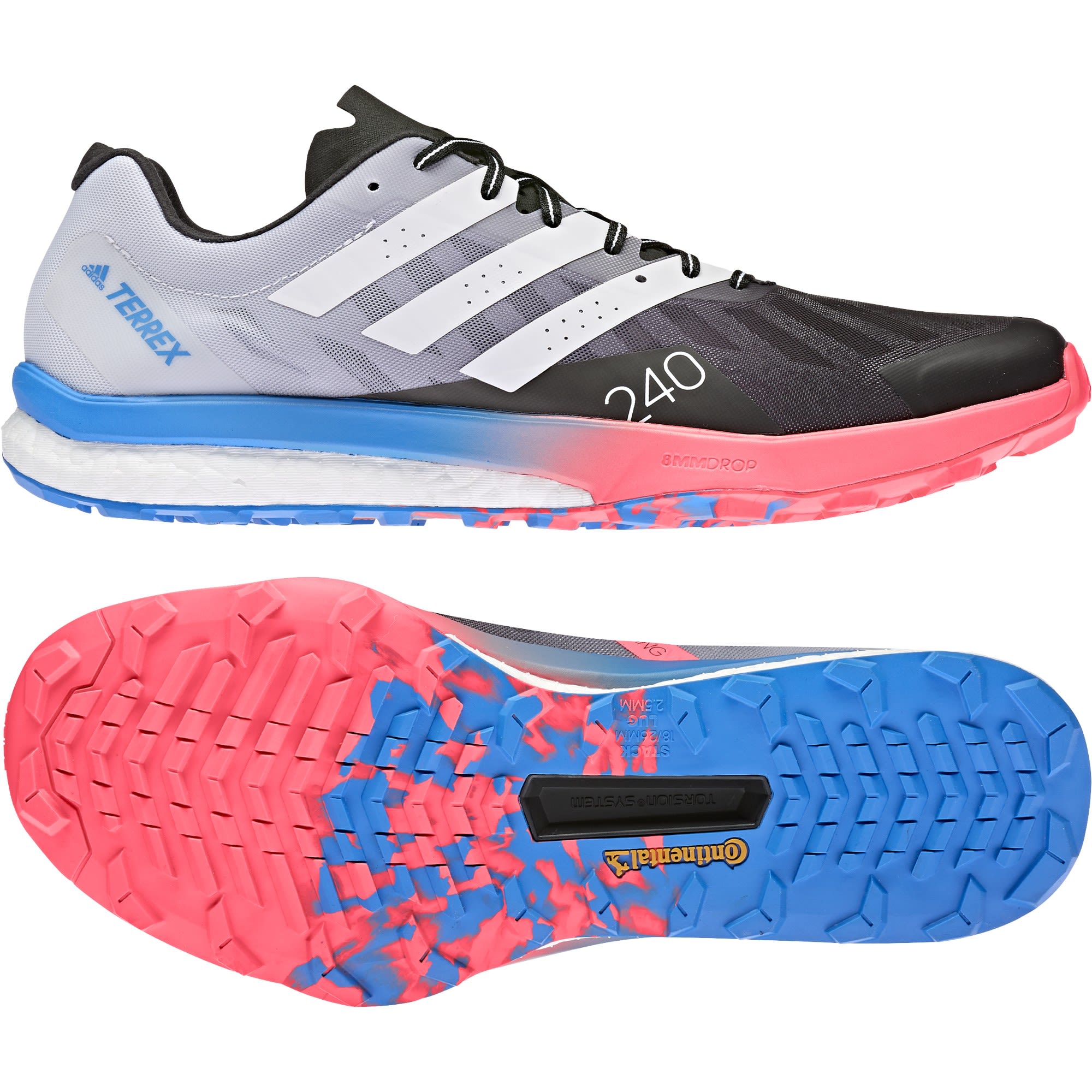 adidas Terrex Speed Ultra Grau- Male Trailrunning- und Laufschuhe- Grsse EU 40 2-3 - Farbe Core Black - Crystal White - Turbo