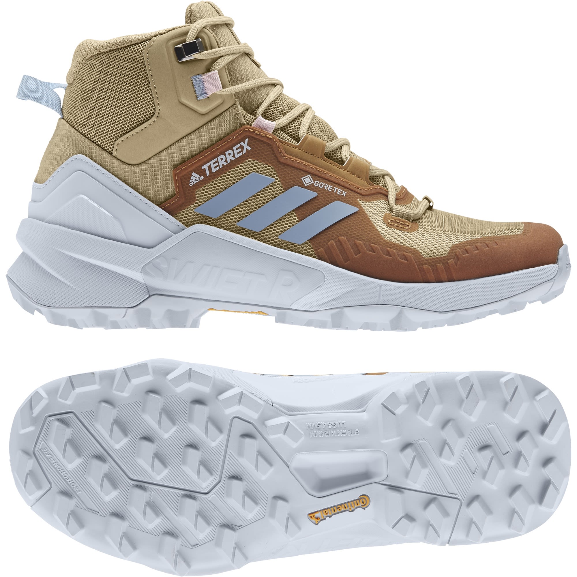 adidas Terrex Swift R3 Mid Gtx(R)(R) Braun- Female Gore-Tex(R) Hiking- und Approach-Schuhe- Grsse EU 38 - Farbe Beige Tone - Ambient Sky - Halo Blue