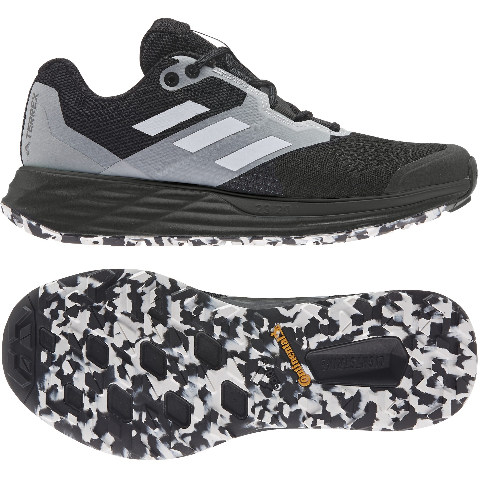 adidas Terrex Two Flow Schwarz- Female Trailrunning- und Laufschuhe- Grsse EU 37 1-3 - Farbe Core Black - Crystal White - Clear Mint