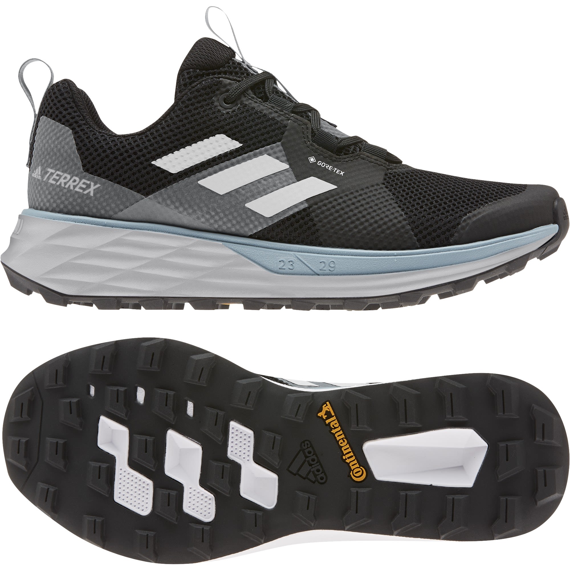 adidas Terrex Two Gtx(R)(R) Schwarz- Female Gore-Tex(R) Trailrunning- und Laufschuhe- Grsse EU 36 2-3 - Farbe Core Black - Grey Three - Ash Grey