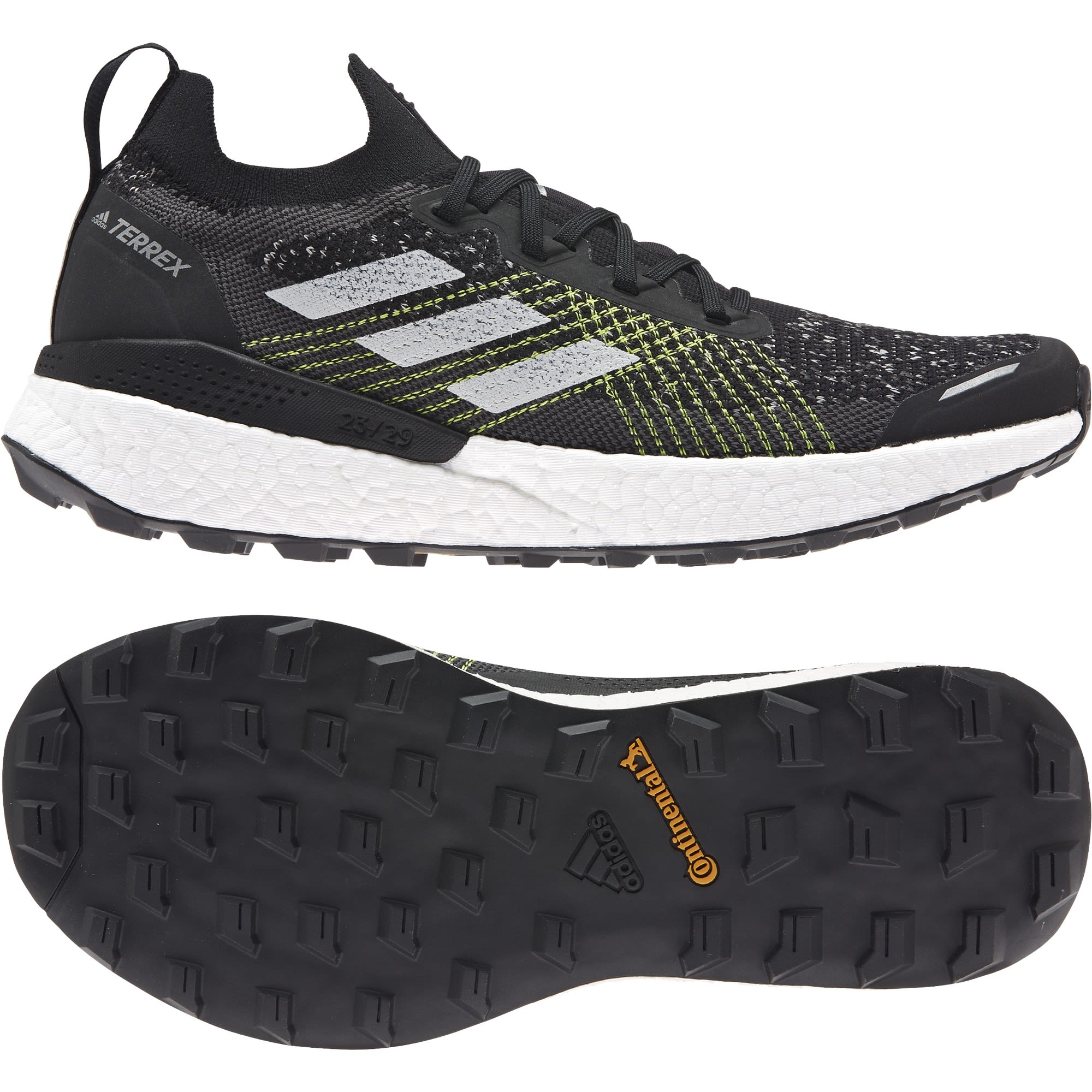 adidas Terrex Two Ultra Primeblue Schwarz- Male Trailrunning- und Laufschuhe- Grsse EU 41 1-3 - Farbe Core Black - Ftwr White - Solar Yellow