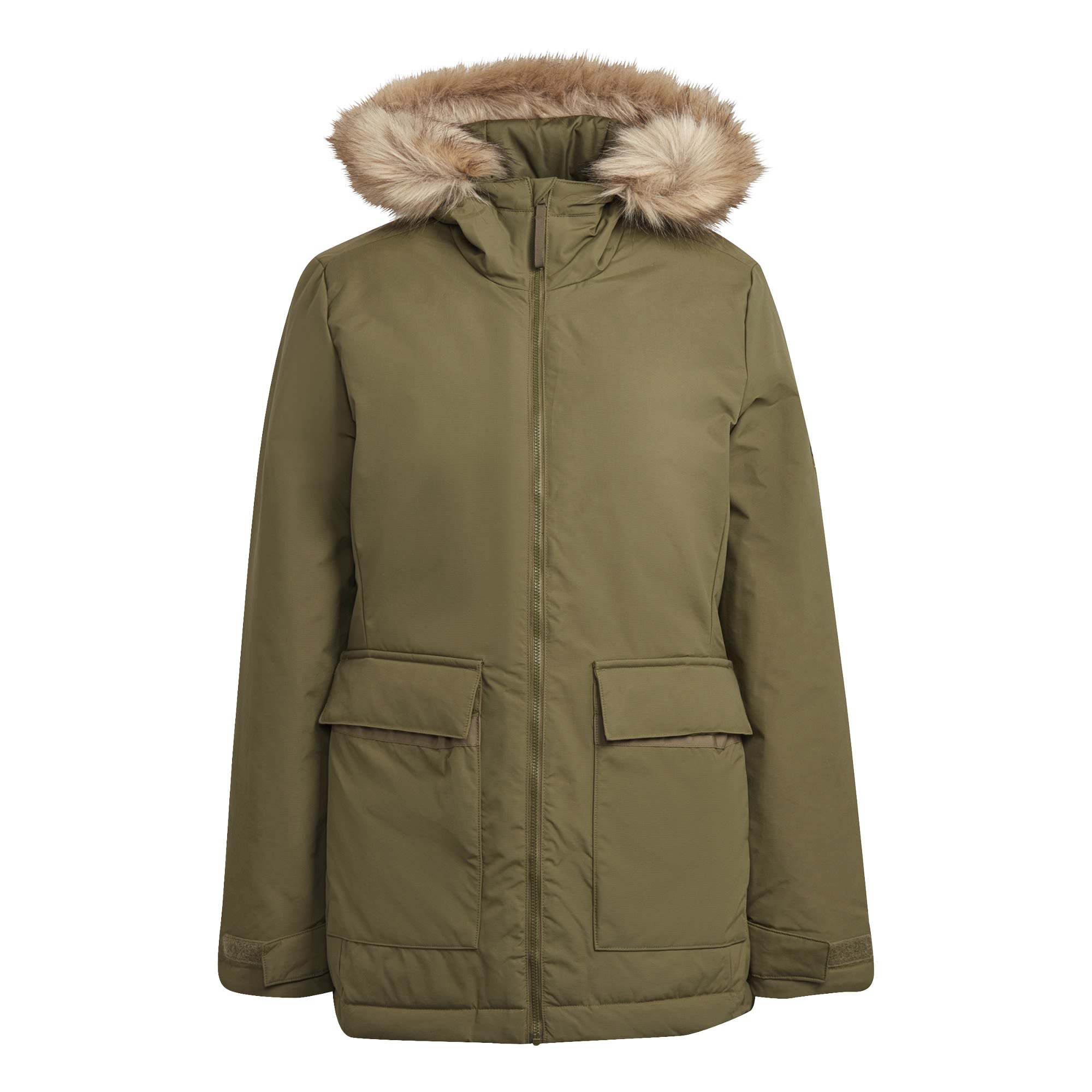adidas Utilitas Hooded Parka Oliv- Female Parkas- Grsse XS - Farbe Focus Olive