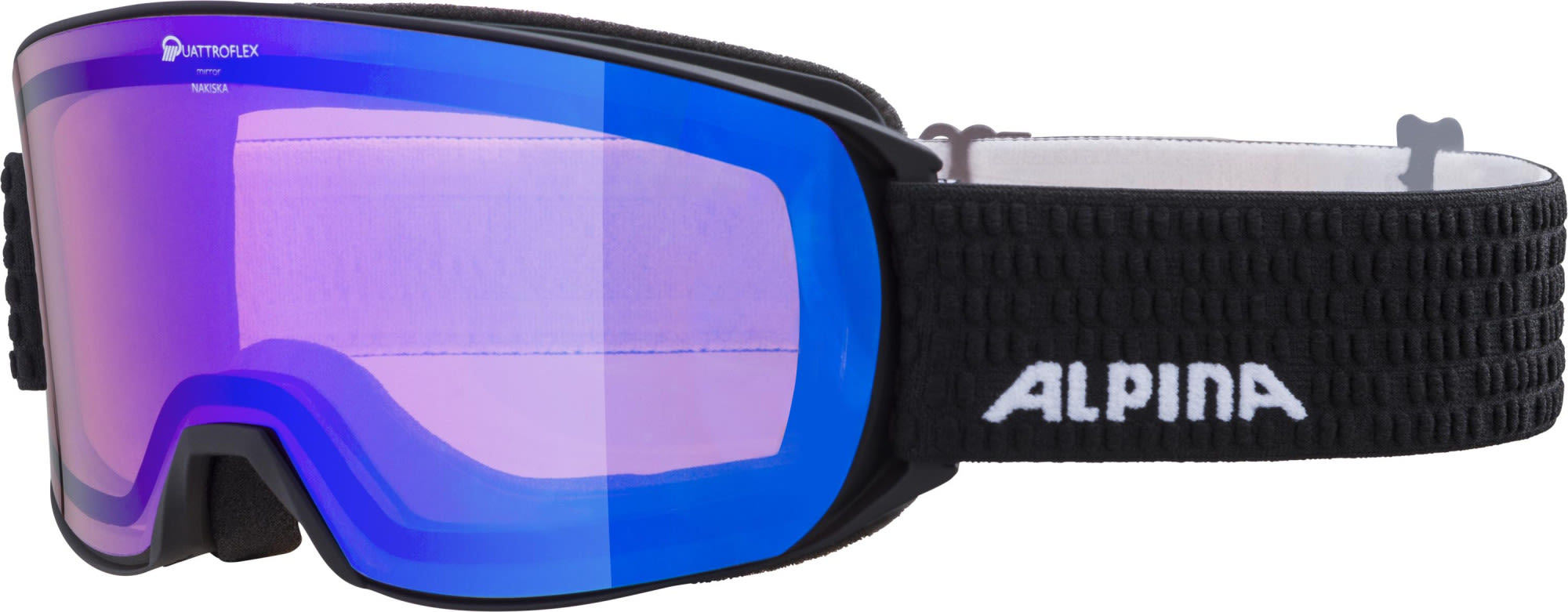 Alpina Nakiska Q Mirror Schwarz- Skibrillen- Grösse One Size - Farbe Black Matt - Mirror Blue