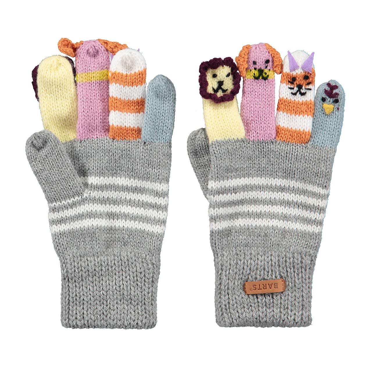 Barts Kids Puppet Gloves Grau- Fingerhandschuhe- Grsse 3 - Farbe Heather Grey
