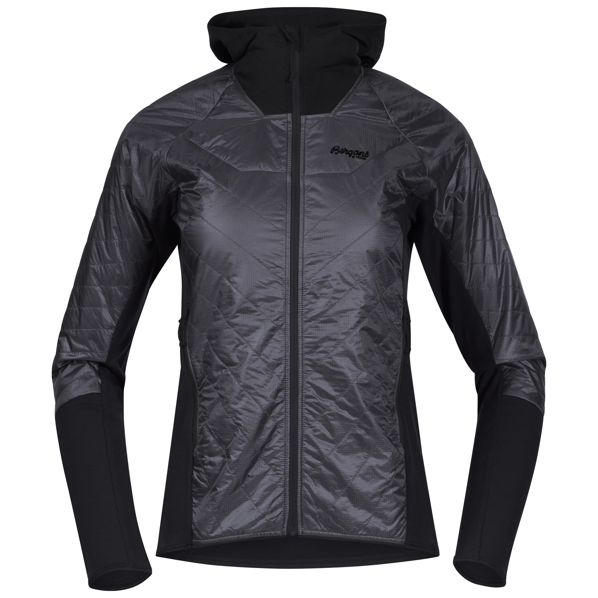 Bergans Cecilie Light Insulated Hybrid Jacket Grau- Female Merino Hybridjacken- Grsse XS - Farbe Solid Dark Grey - Black