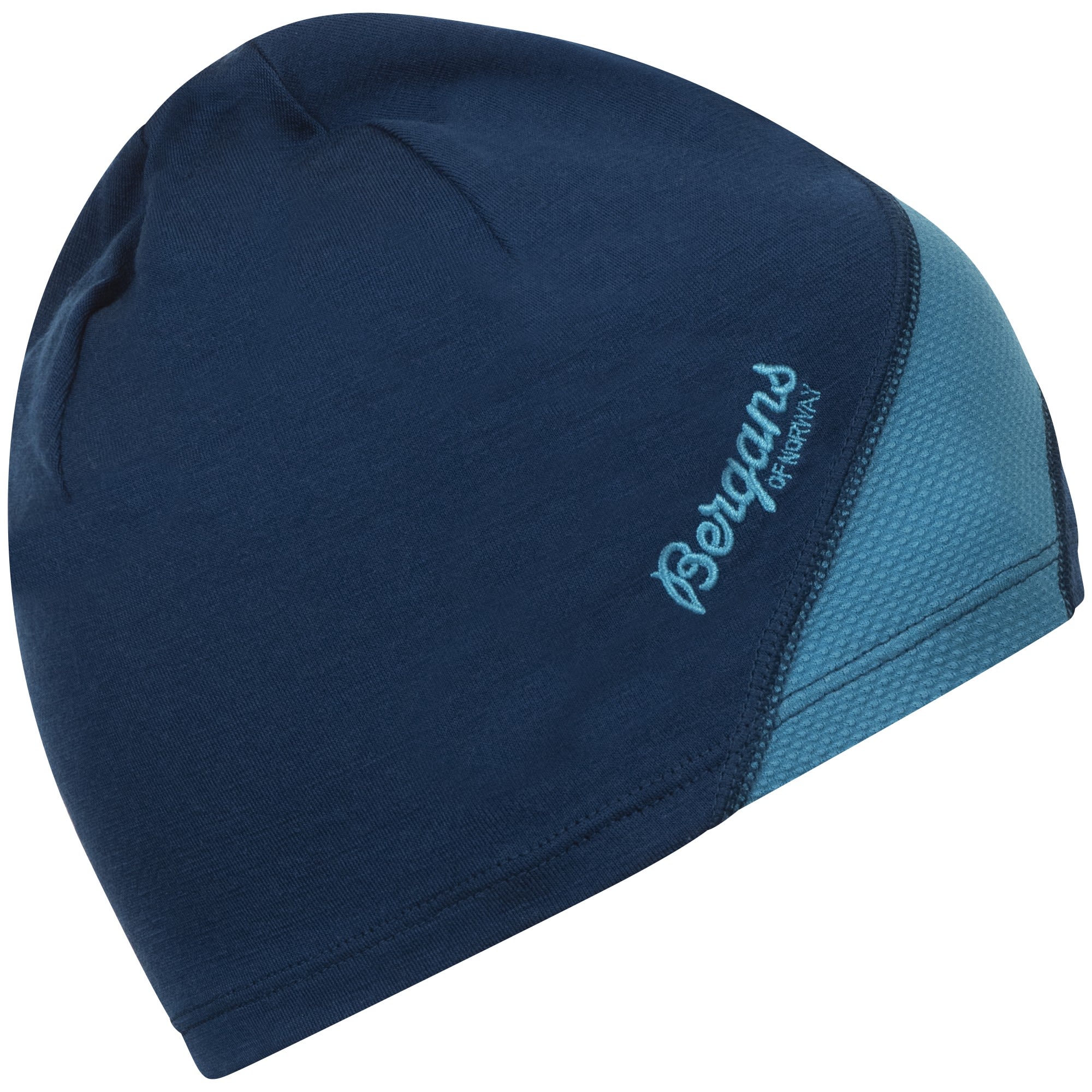 Bergans Cecilie V2 Light Wool Beanie Blau- Female Merino Kopfbedeckungen- Grsse 56 - Farbe Deep Sea Blue - Clear Ice Blue