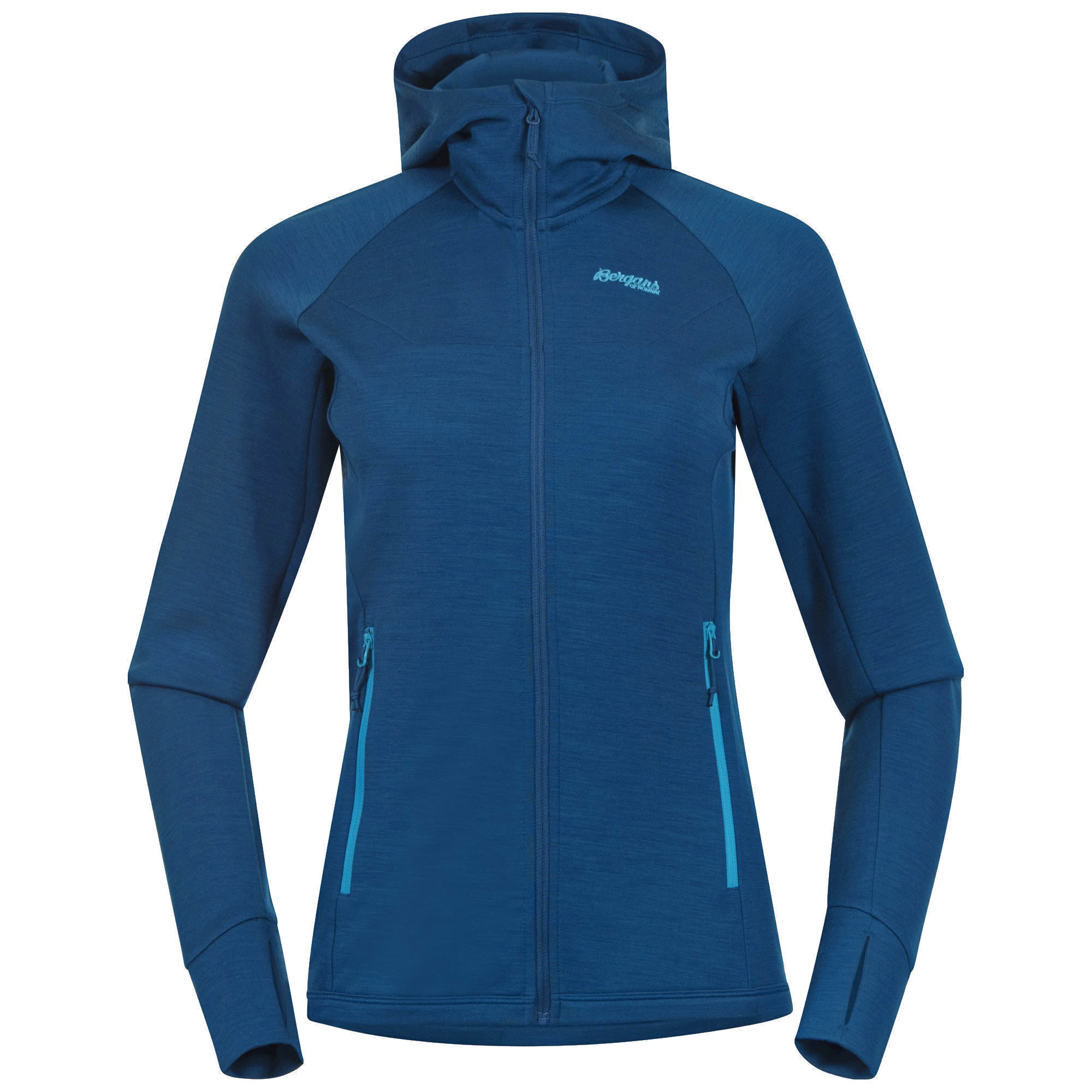 Bergans Cecilie Wool Hood Jacket Blau- Female Merino Anoraks- Grsse XS - Farbe Deep Sea Blue