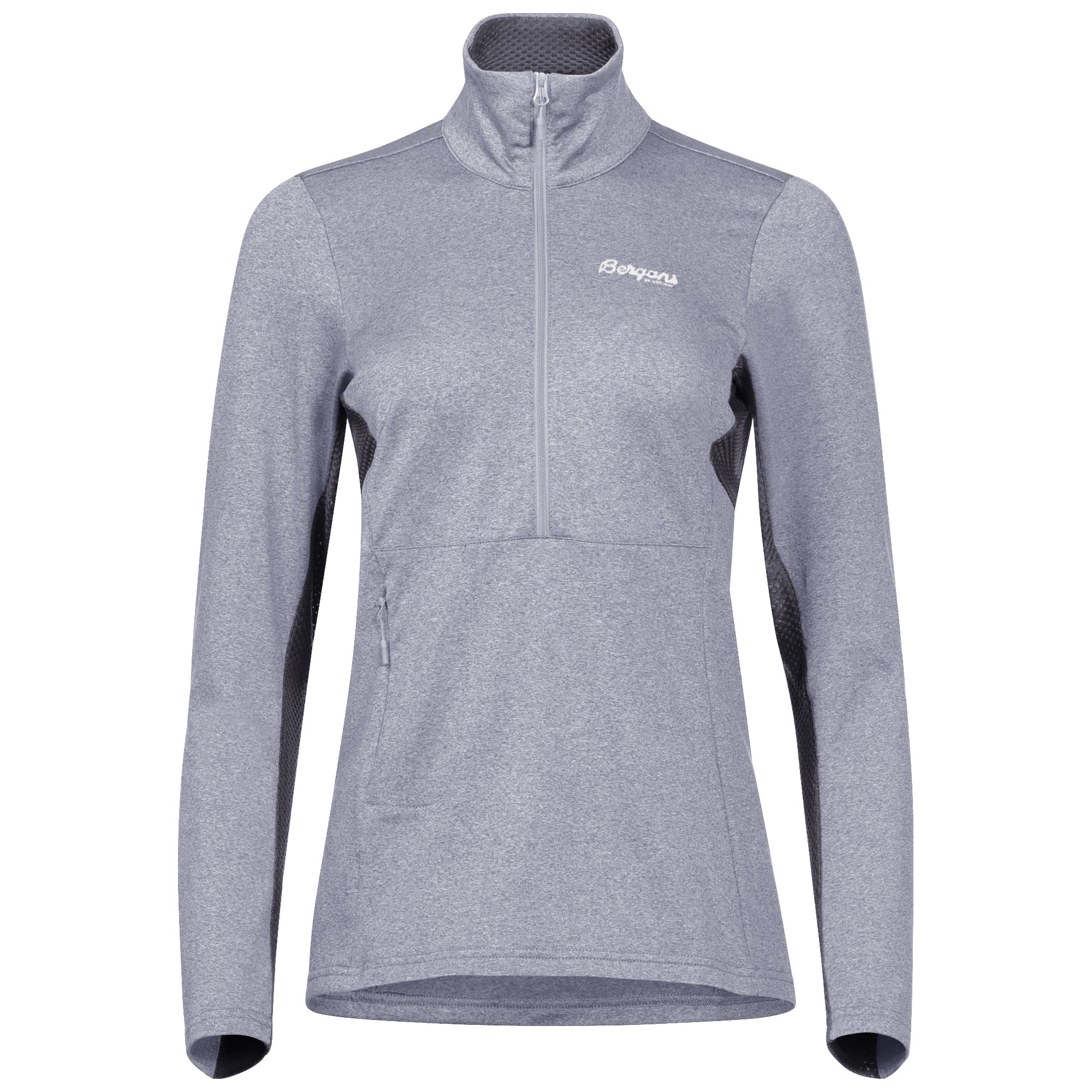 Bergans Floyen Fleece Half Zip Grau- Female Sweaters und Hoodies- Grsse S - Farbe Aluminium - Solid Dark Grey - White