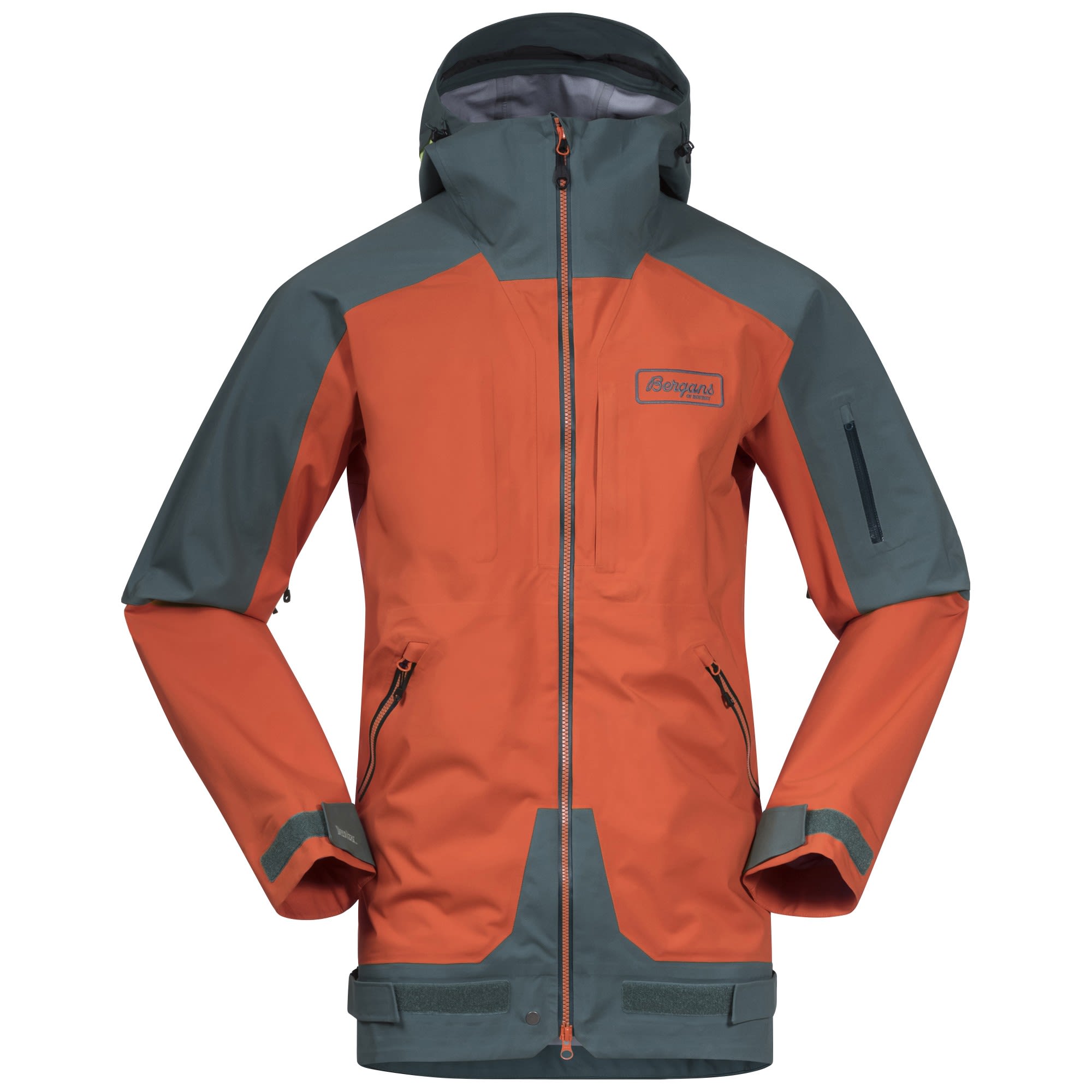 Bergans Myrkdalen V2 3L Jacket Colorblock - Orange- Male Dermizax- Regenjacken und Hardshells- Grsse XL - Farbe Bright Magma - Forest Frost - Be Seen
