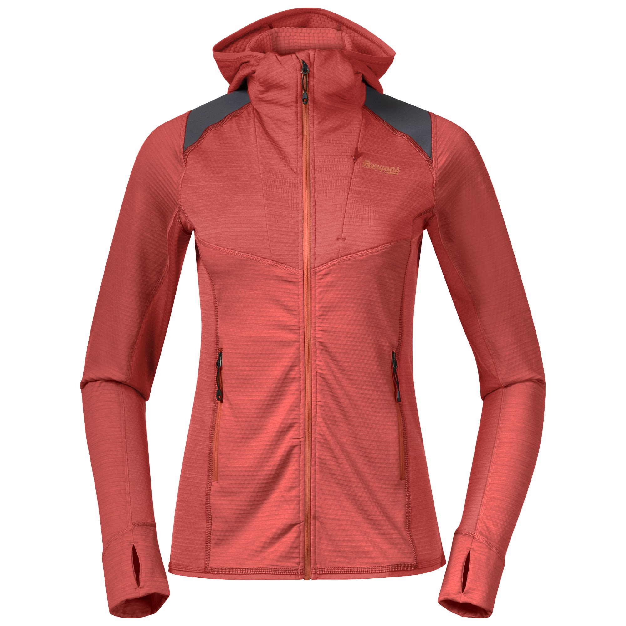 Bergans Rabot Active Mid Hood Jacket Rot- Female Anoraks- Grsse XXS - Farbe Brick
