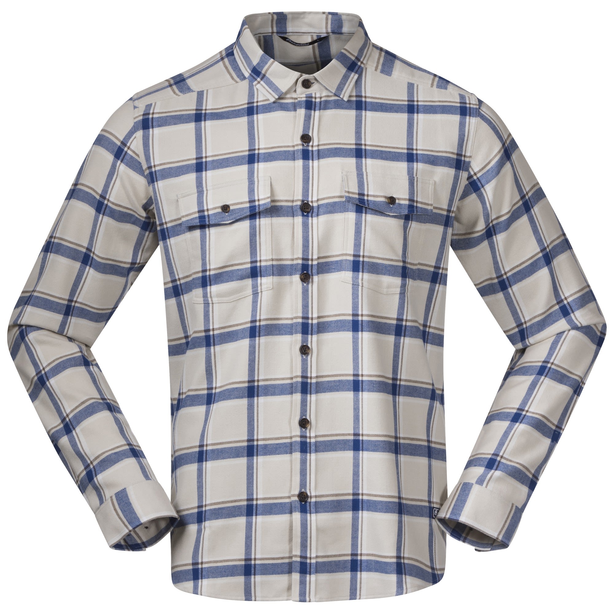 Bergans Tovdal Shirt Kariert - Beige - Blau- Male Hemden- Grsse S - Farbe Chalk Sand - Riviera Blue Check