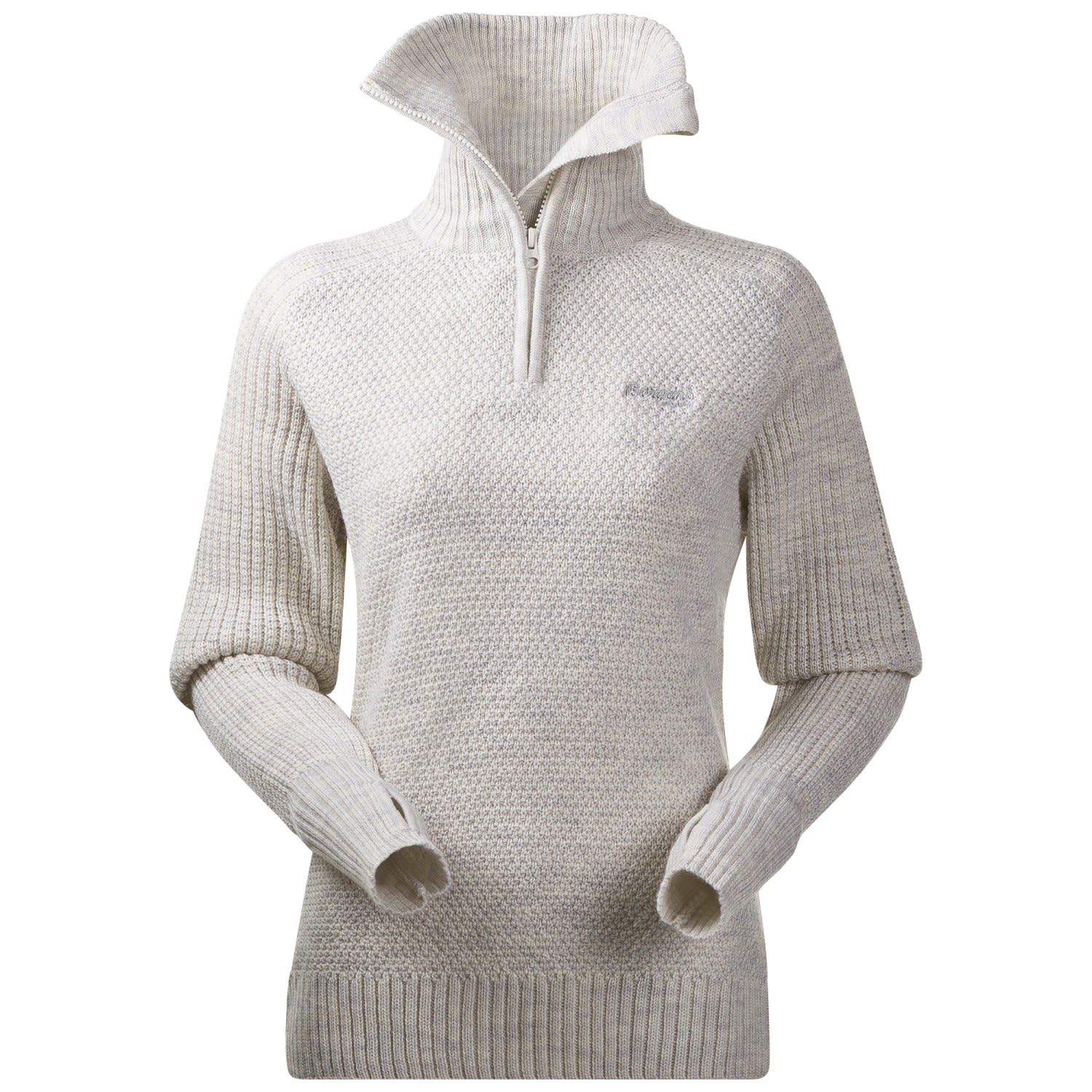 Bergans Ulriken Jumper Weiss- Female Merino Sweaters und Hoodies- Grsse XS - Farbe White Melange