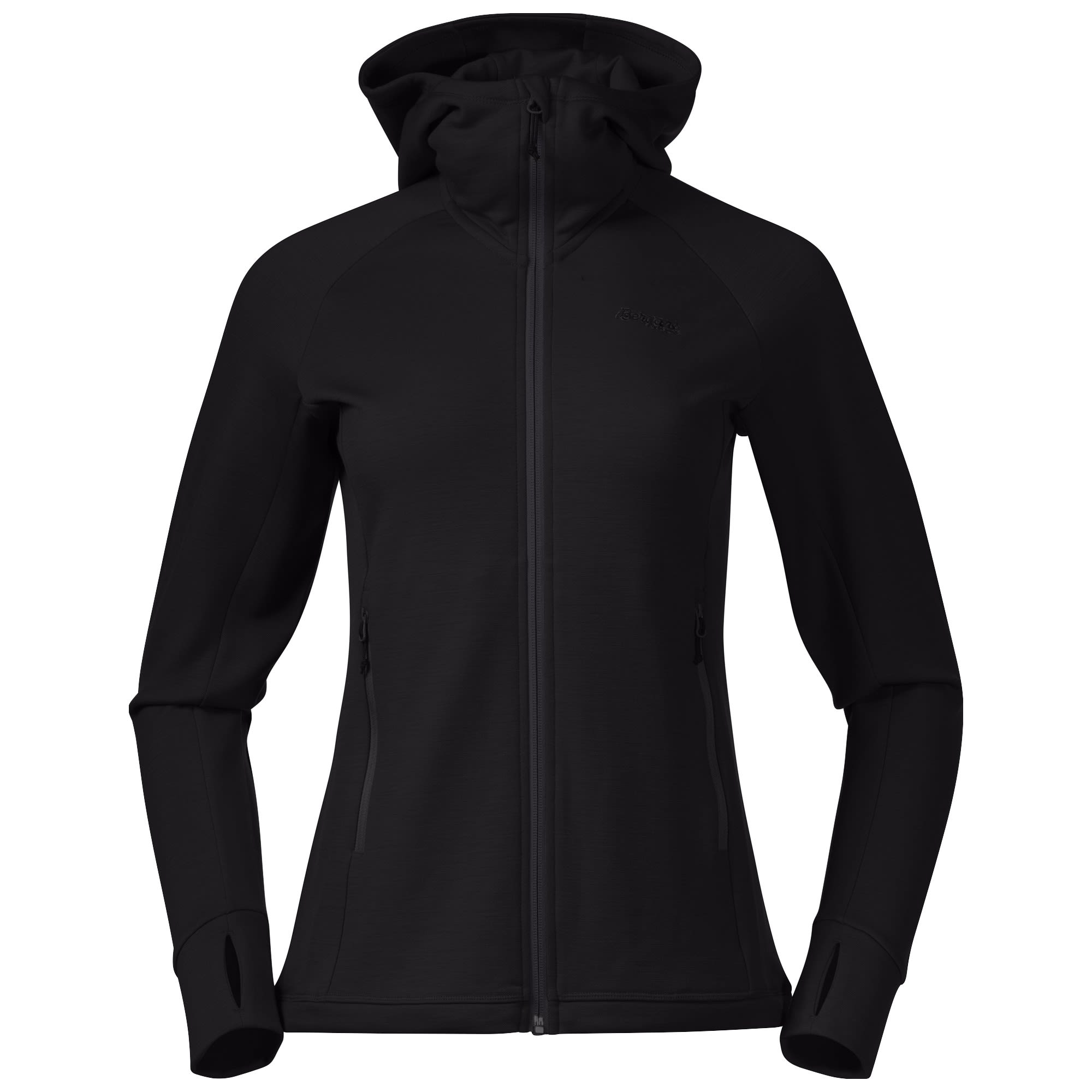Bergans Ulstein Wool Hood Jacket Schwarz- Female Merino Anoraks- Grsse XS - Farbe Black
