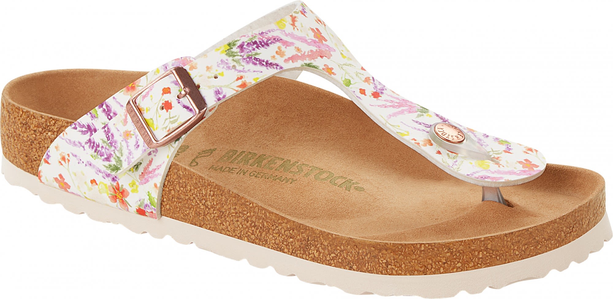 Birkenstock Gizeh Bfdd Summer Floral Vegan Normal Lila - Weiss- Female Sandalen- Grsse EU 36 - Farbe Rose