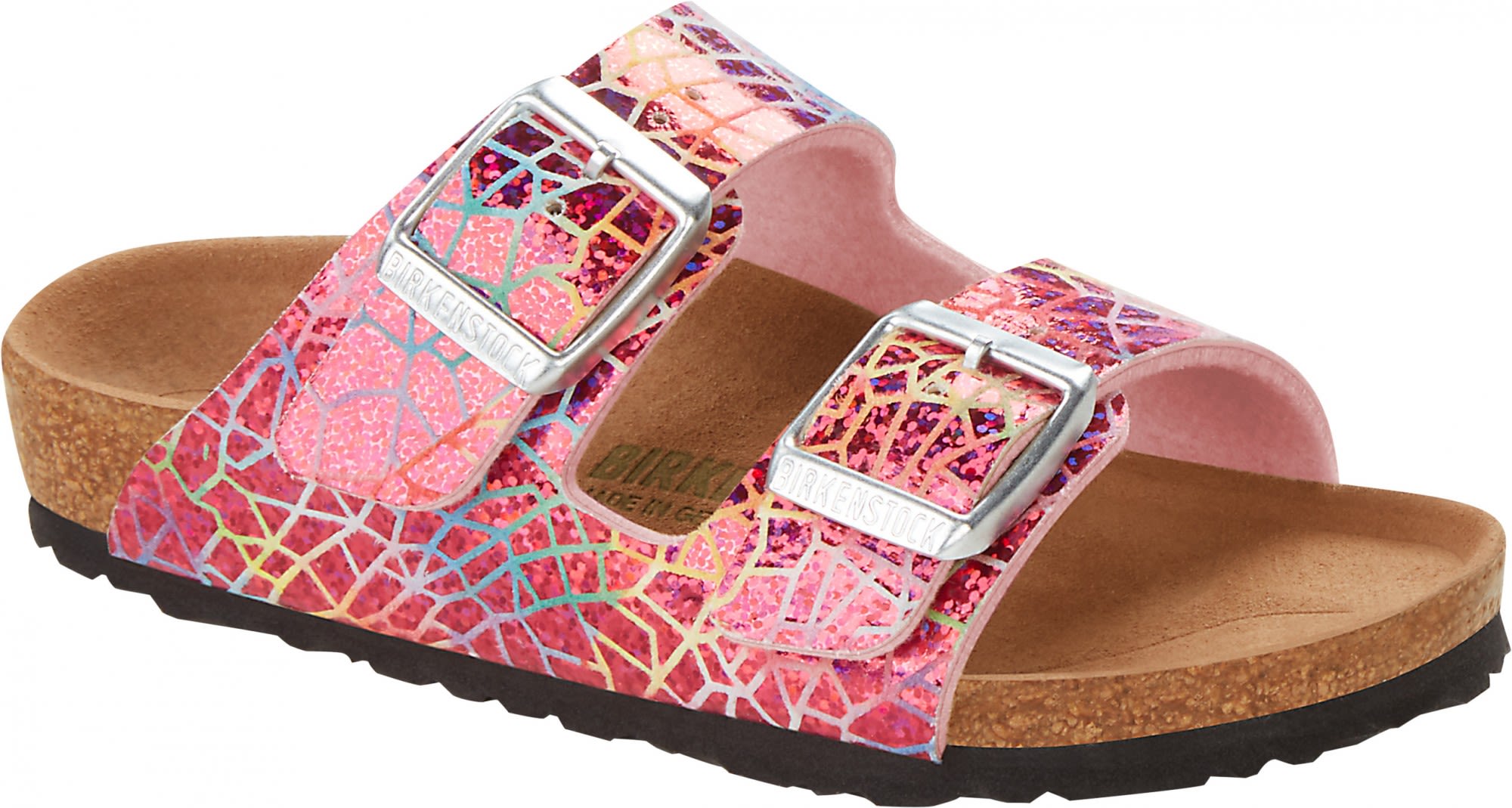 Birkenstock Kids Arizona MF Normal Pink- Sandalen- Grsse EU 26 - Farbe Flashy Hologram Pink