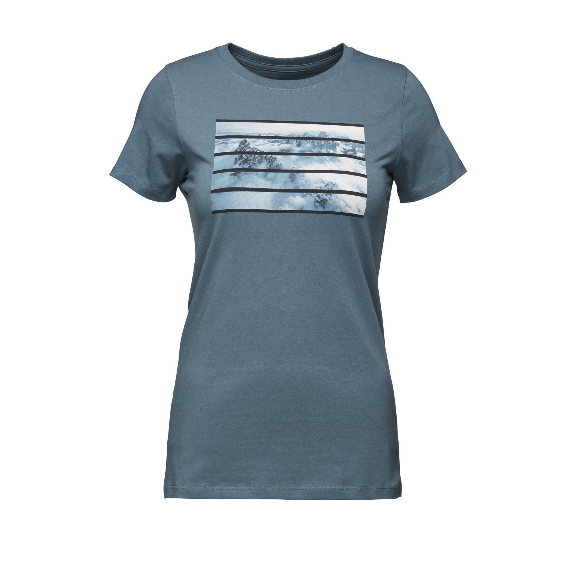 Black Diamond Aerial View Tee Blau- Female T-Shirts- Grsse M - Farbe Storm Blue