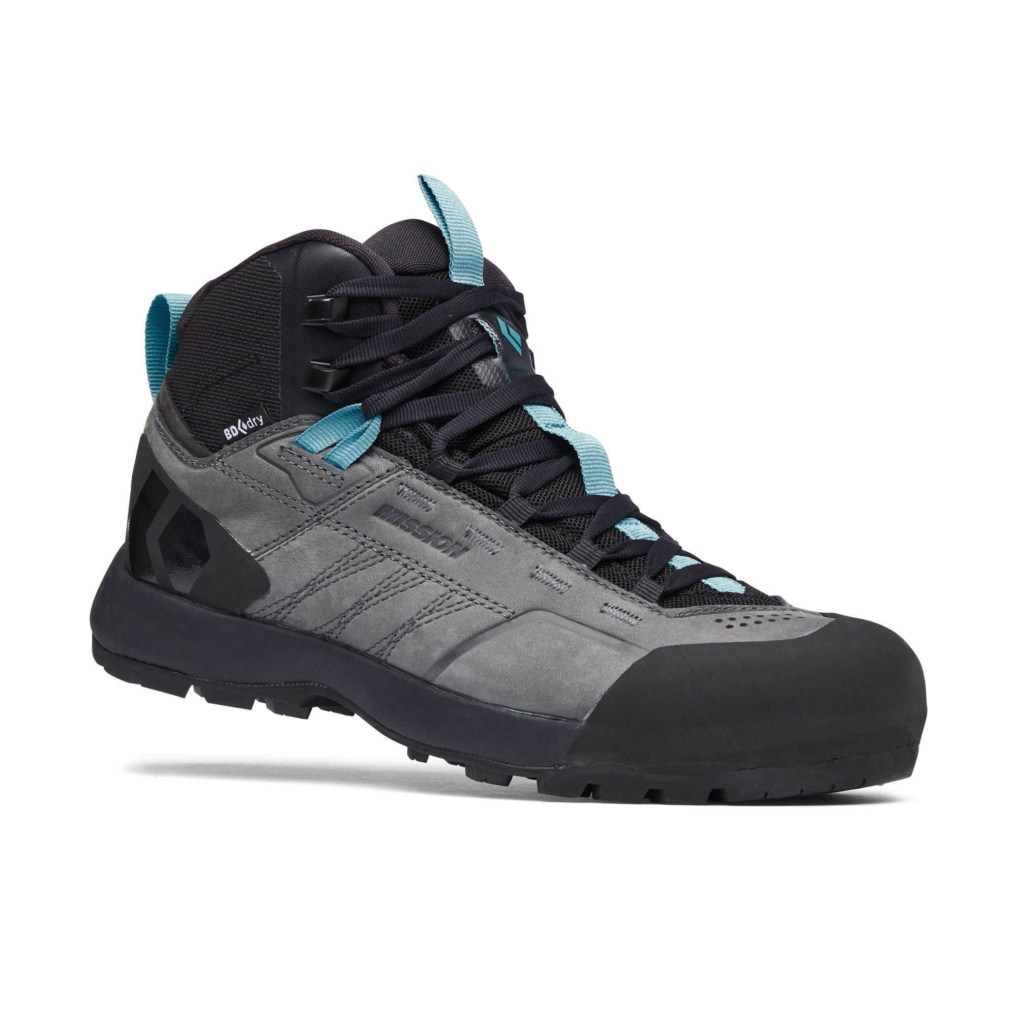 Black Diamond Mission Leather Mid Waterproof Approach Shoe Grau- Female Hiking- und Approachschuhe- Grsse EU 40 - Farbe Steel Grey - Coastal Blue