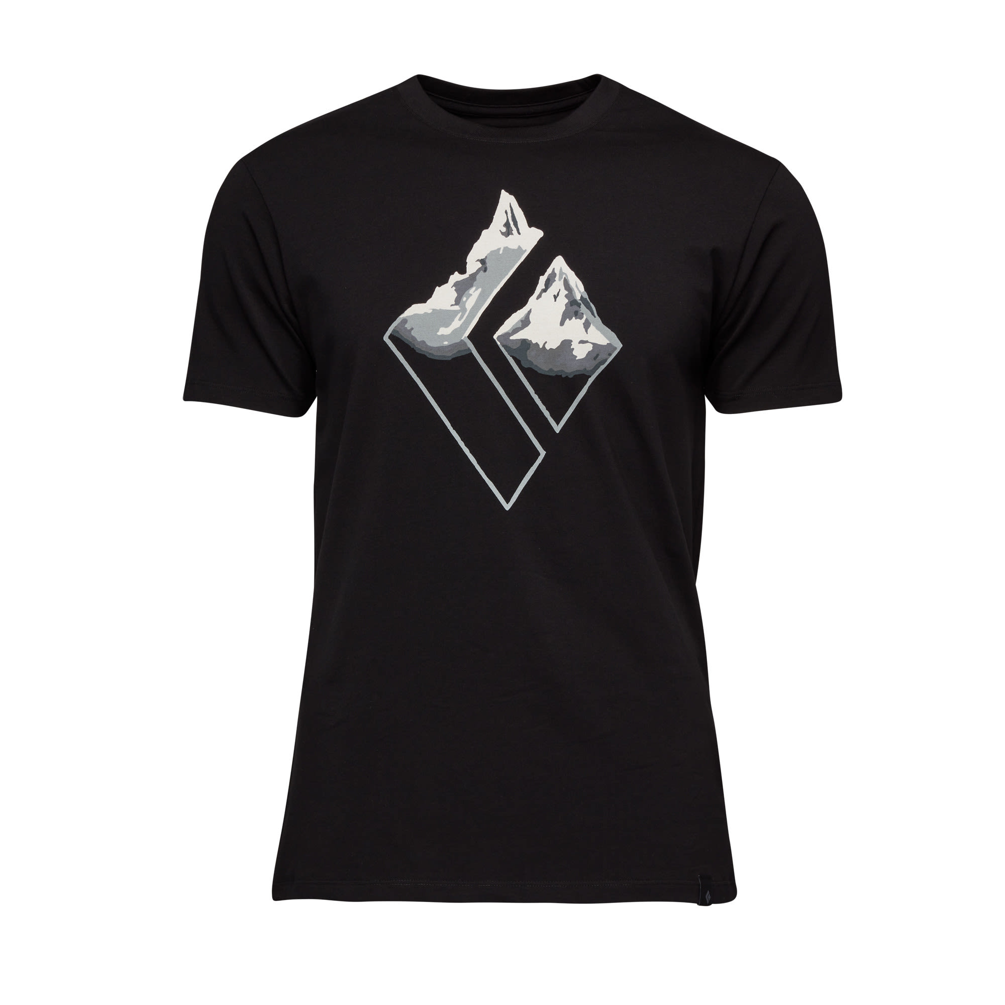 Black Diamond Mountain Logo Tee Schwarz- Male Kurzarm-Shirts- Grsse S - Farbe Black
