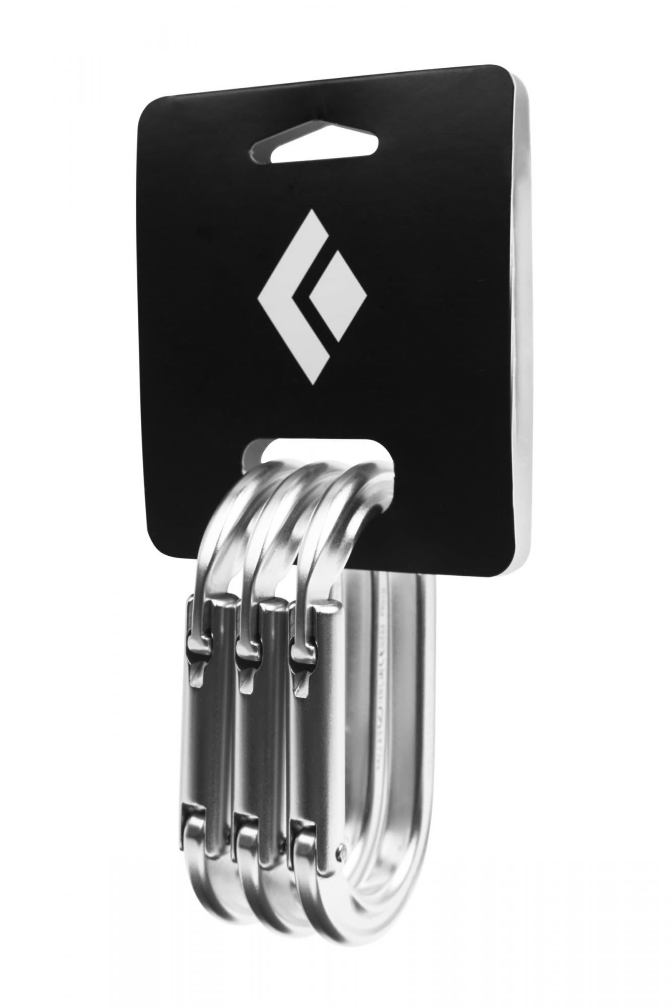 Black Diamond Oval Keylock Carabiner 3-Pack Grau- Einzelkarabiner- Grsse One Size - Farbe Polished