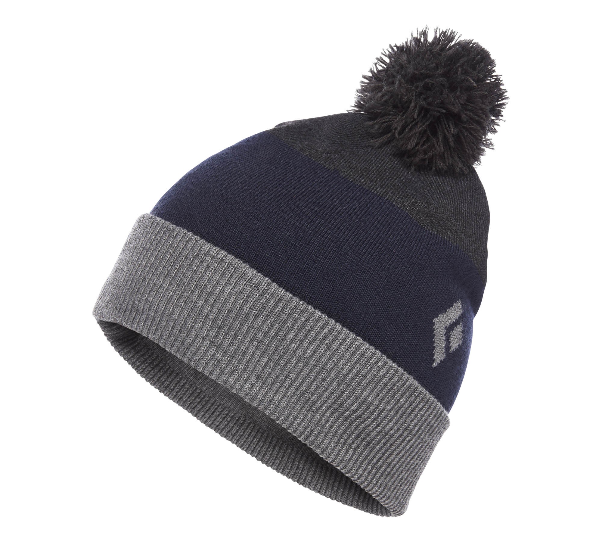 Black Diamond POM Beanie Gestreift - Blau - Grau- Kopfbedeckungen- Grsse One Size - Farbe Eclipse - Grey