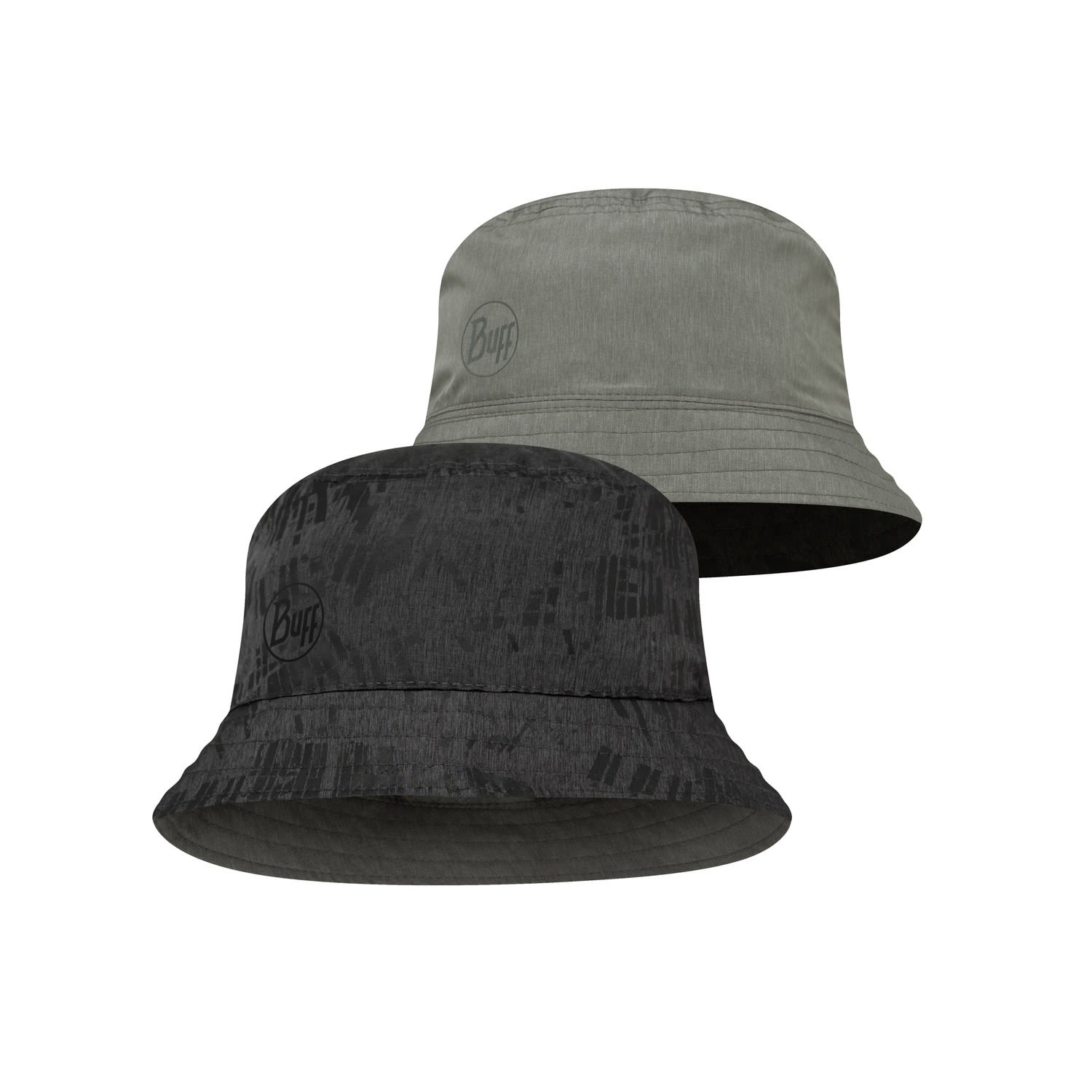 Buff Travel Bucket Hat Grau - Schwarz- Caps und Hte- Grsse S-M - Farbe Gline Black - Grey