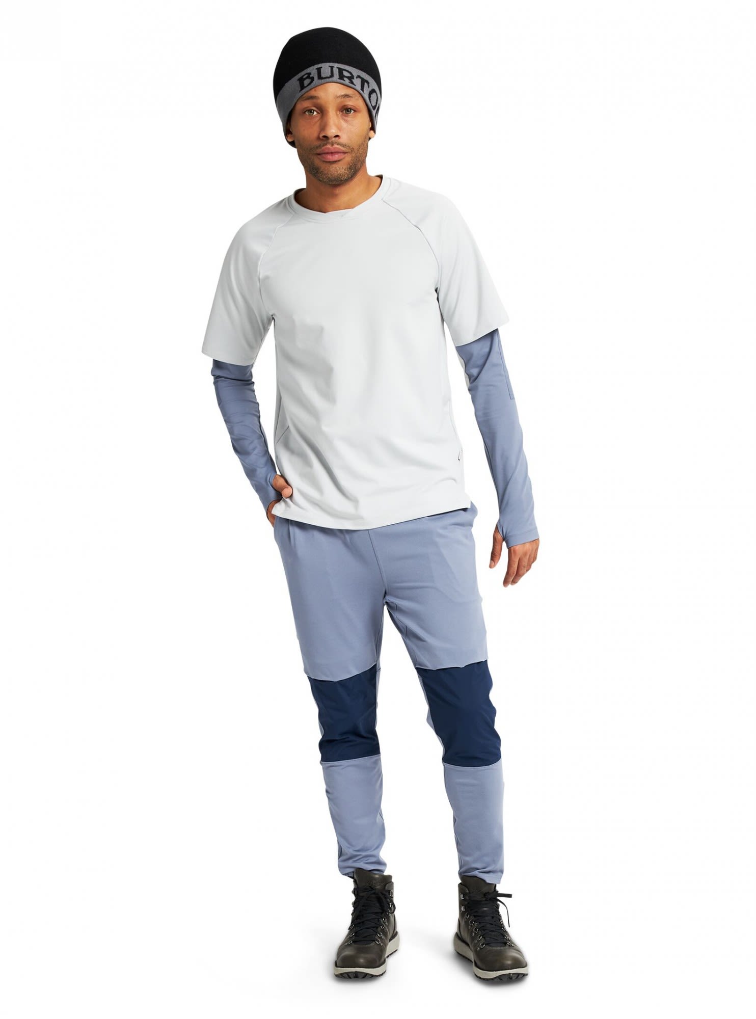 Burton Light Commute Top Weiss- Male Langarm-Shirts- Grsse M - Farbe Lunar Gray - Folkstone Gray