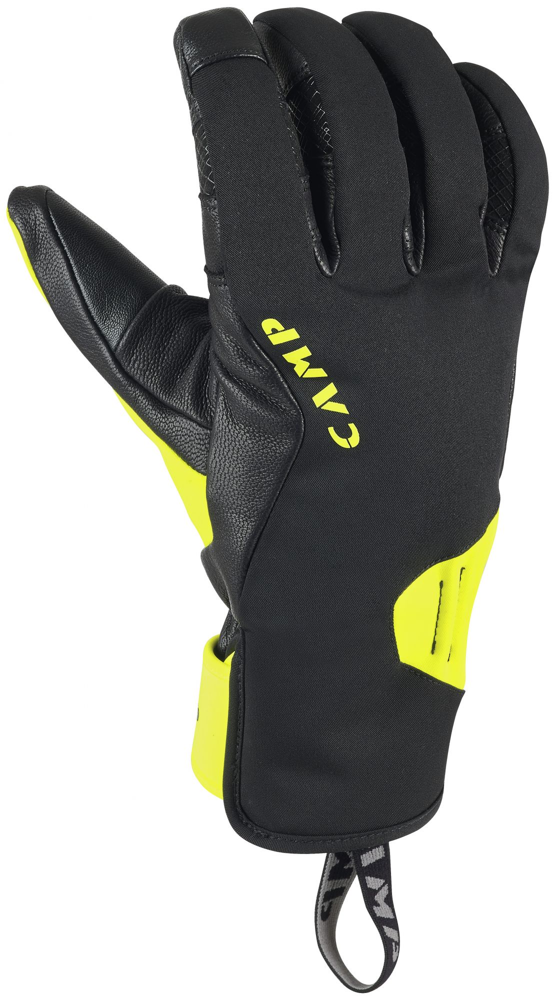 Camp Geko Ice Schwarz- PrimaLoft(R) Fingerhandschuhe- Grsse S - Farbe Black - Fluo Yellow
