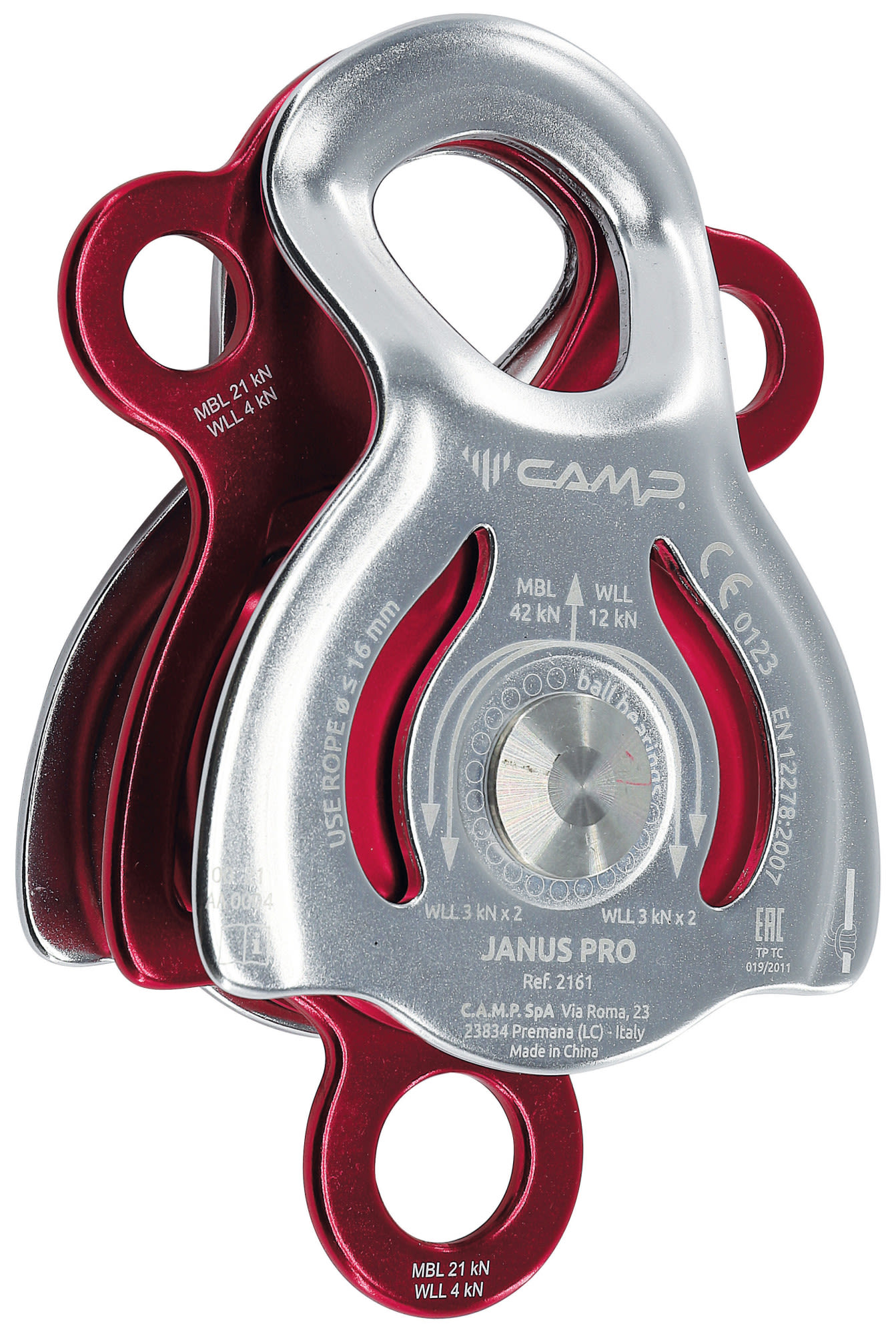 Camp Janus Pro Grau- Steigklemmen und Seilrollen- Grsse One Size - Farbe Silver - Red