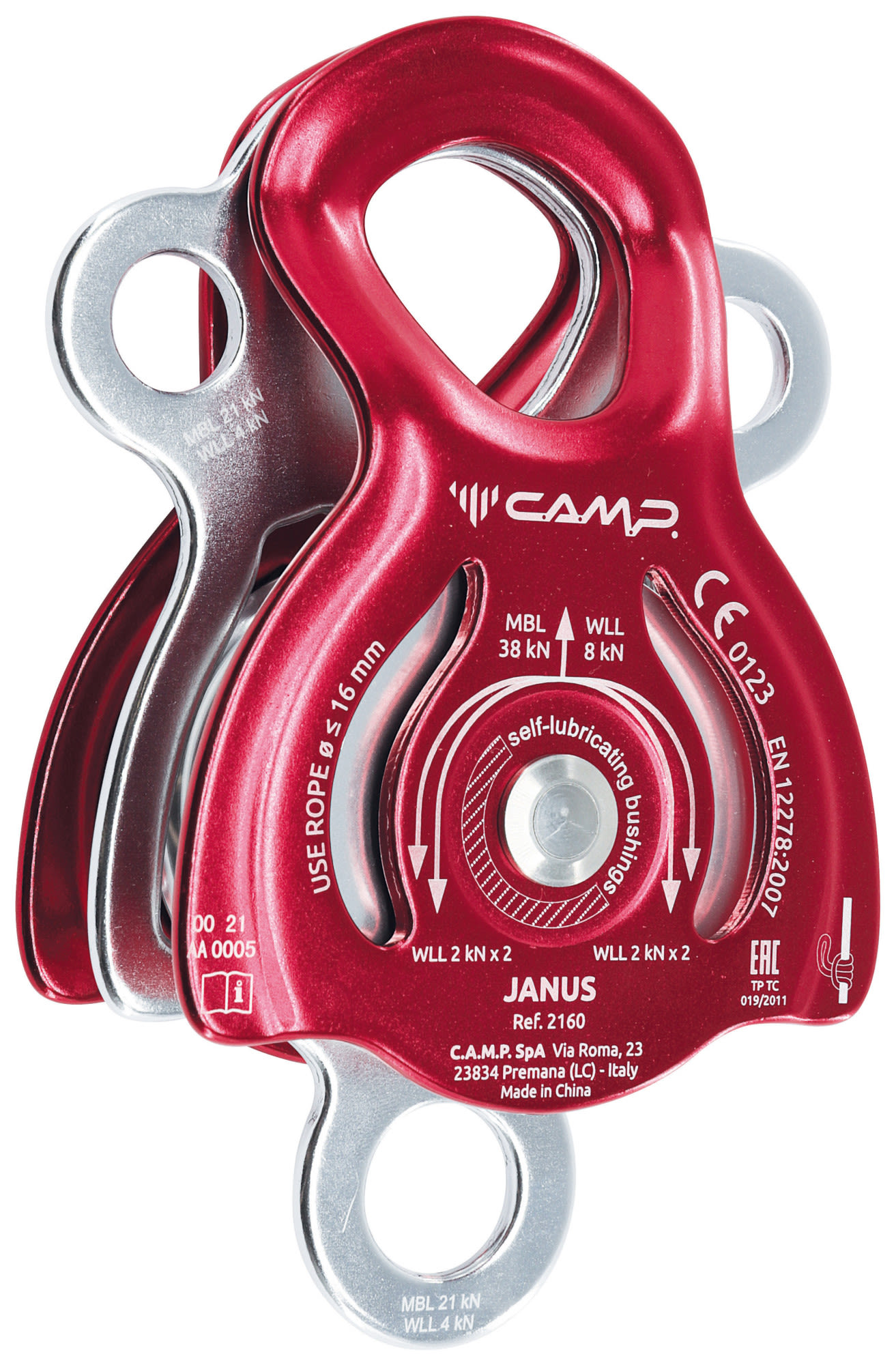 Camp Janus Rot- Steigklemmen und Seilrollen- Grsse One Size - Farbe Red