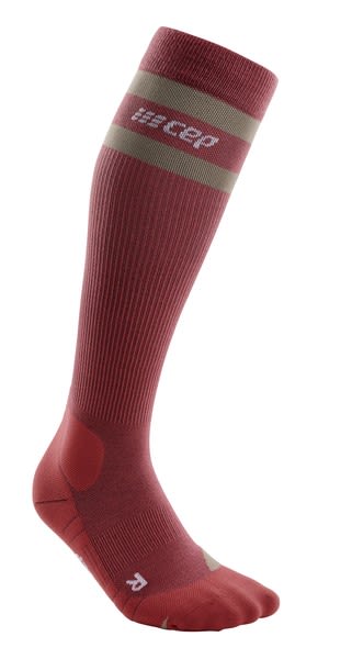 CEP 80s Compression Socks Hiking Braun- Male Merino Socken- Grsse III - Farbe Berry - Sand