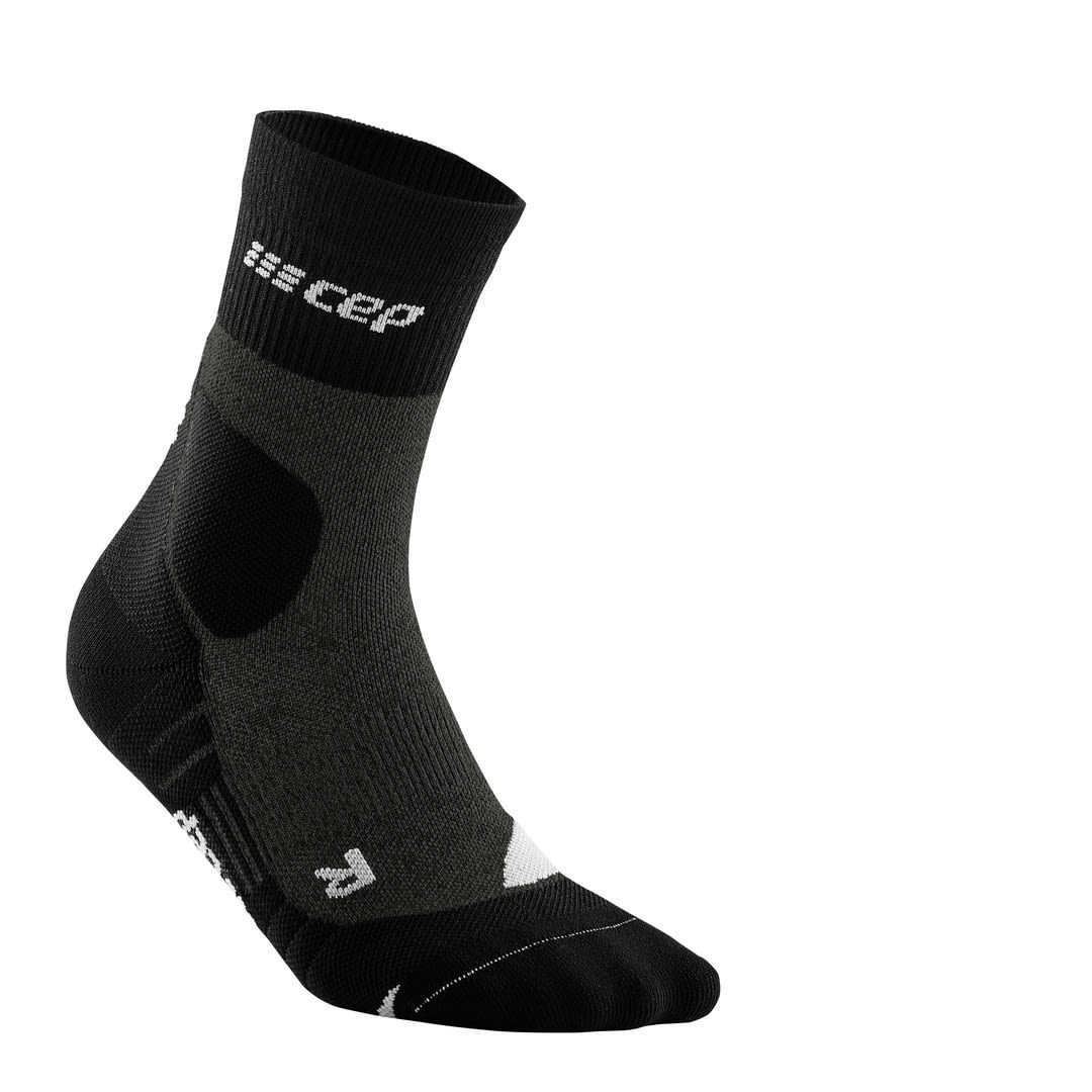 CEP Hiking Compression Merino Mid CUT Socks Grau - Schwarz- Male Merino Socken- Grsse III - Farbe Stonegrey - Grey