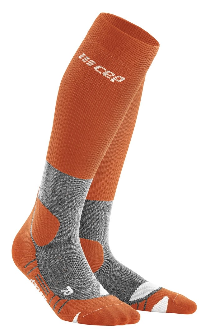 CEP Hiking Compression Merino Socks Grau - Orange- Female Merino Wander- und Trekkingsocken- Grsse II - Farbe Sunset - Grey unter CEP