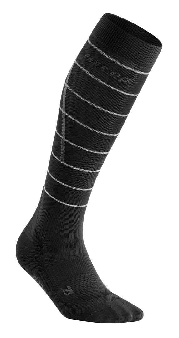 CEP Reflective Compression Socks Tall Schwarz- Female Laufsocken- Grsse II - Farbe Black unter CEP