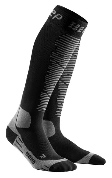 CEP Ski Merino Socks Grau - Schwarz- Male Merino Socken- Grsse III - Farbe Black - Anthracite unter CEP