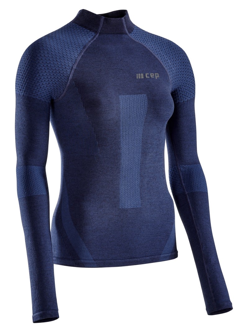 CEP Ski Touring Base Shirt Colorblock - Blau- Female Merino Langarm-Shirts- Grsse XS - Farbe Blue unter CEP