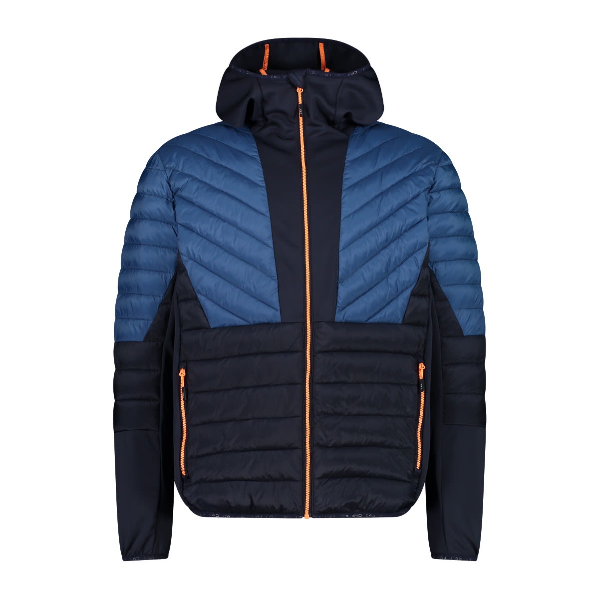 CMP Hybrid Jacket FIX Hood Colorblock - Blau- Male PrimaLoft(R) Anoraks- Grsse 46 - Farbe Bluestone
