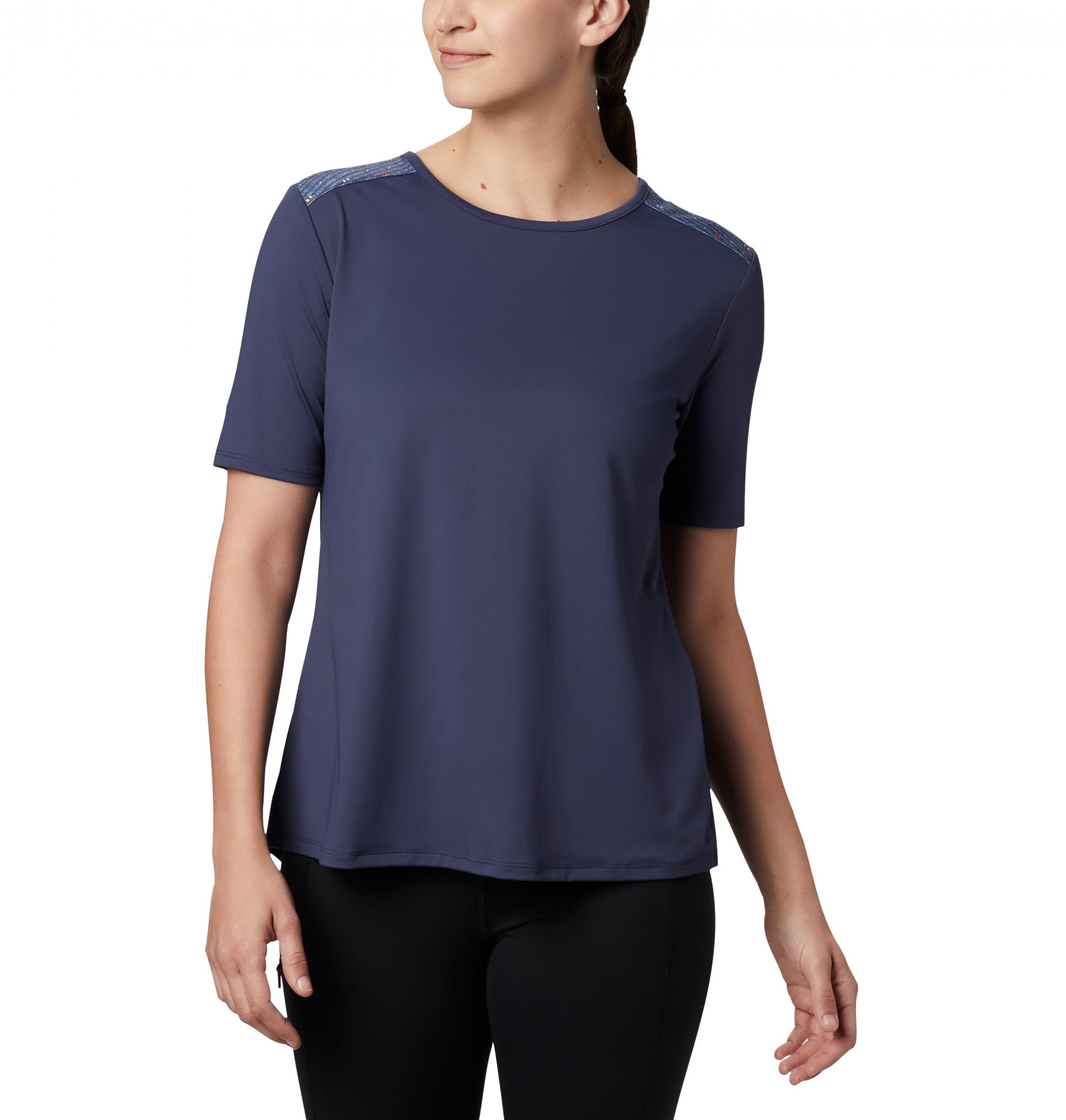 Columbia Chill River Short Sleeve Shirt Blau- Female Kurzarm-Shirts- Grsse S - Farbe Nocturnal - Print unter Columbia