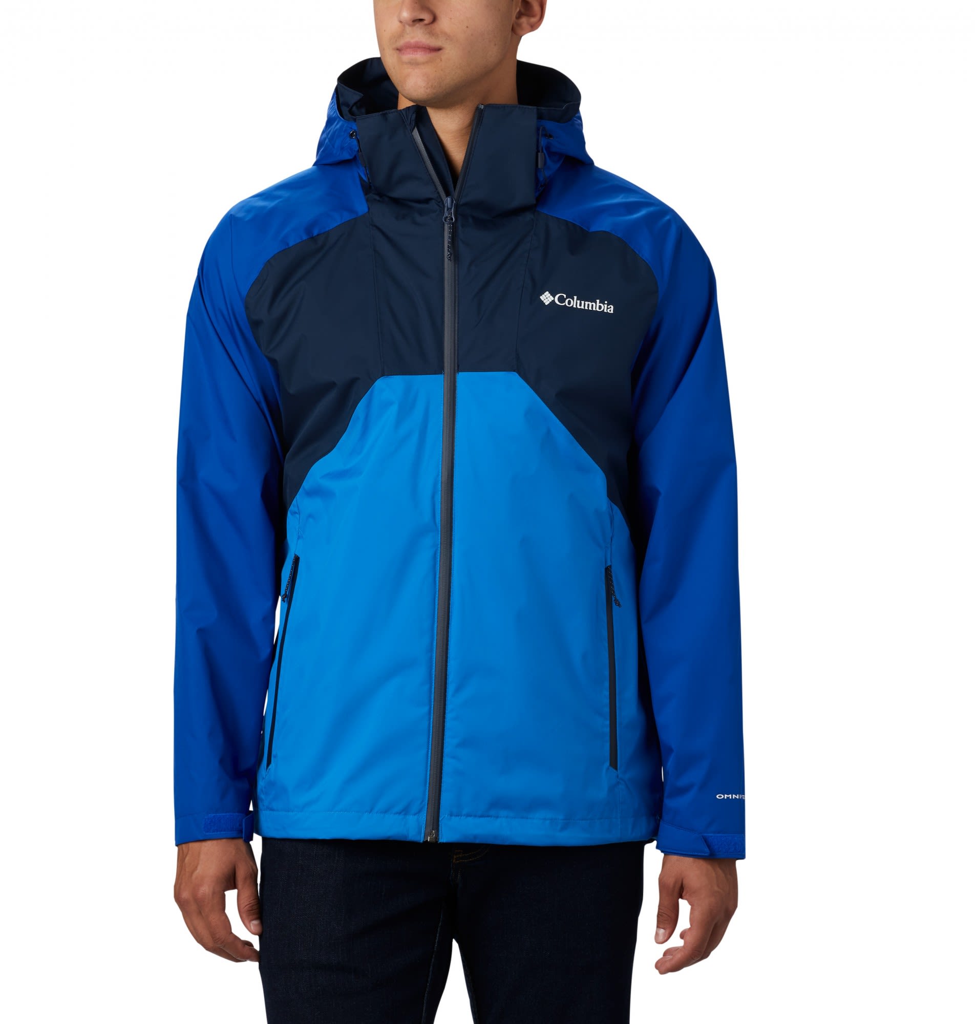 Columbia Rain Scape Jacket Colorblock - Blau- Male Regenjacken und Hardshells- Grsse S - Farbe Collegiate Navy - Azul - Azure Blue unter Columbia
