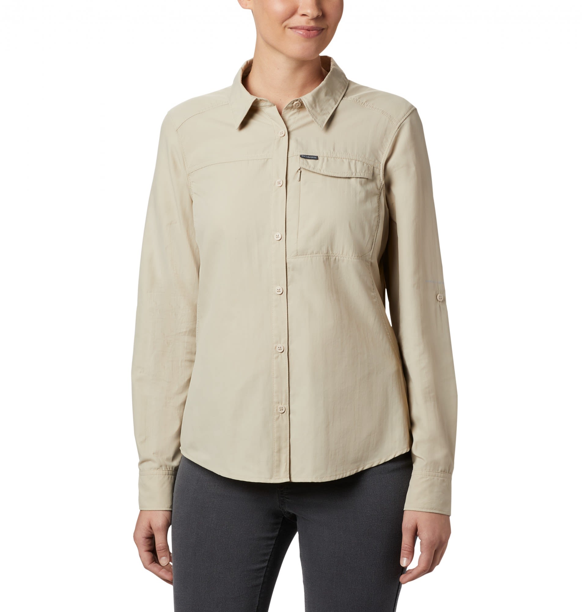 Columbia Silver Ridge 2-0 Long Sleeve Shirt Beige- Female Langarm-Hemden- Grsse S - Farbe Fossil