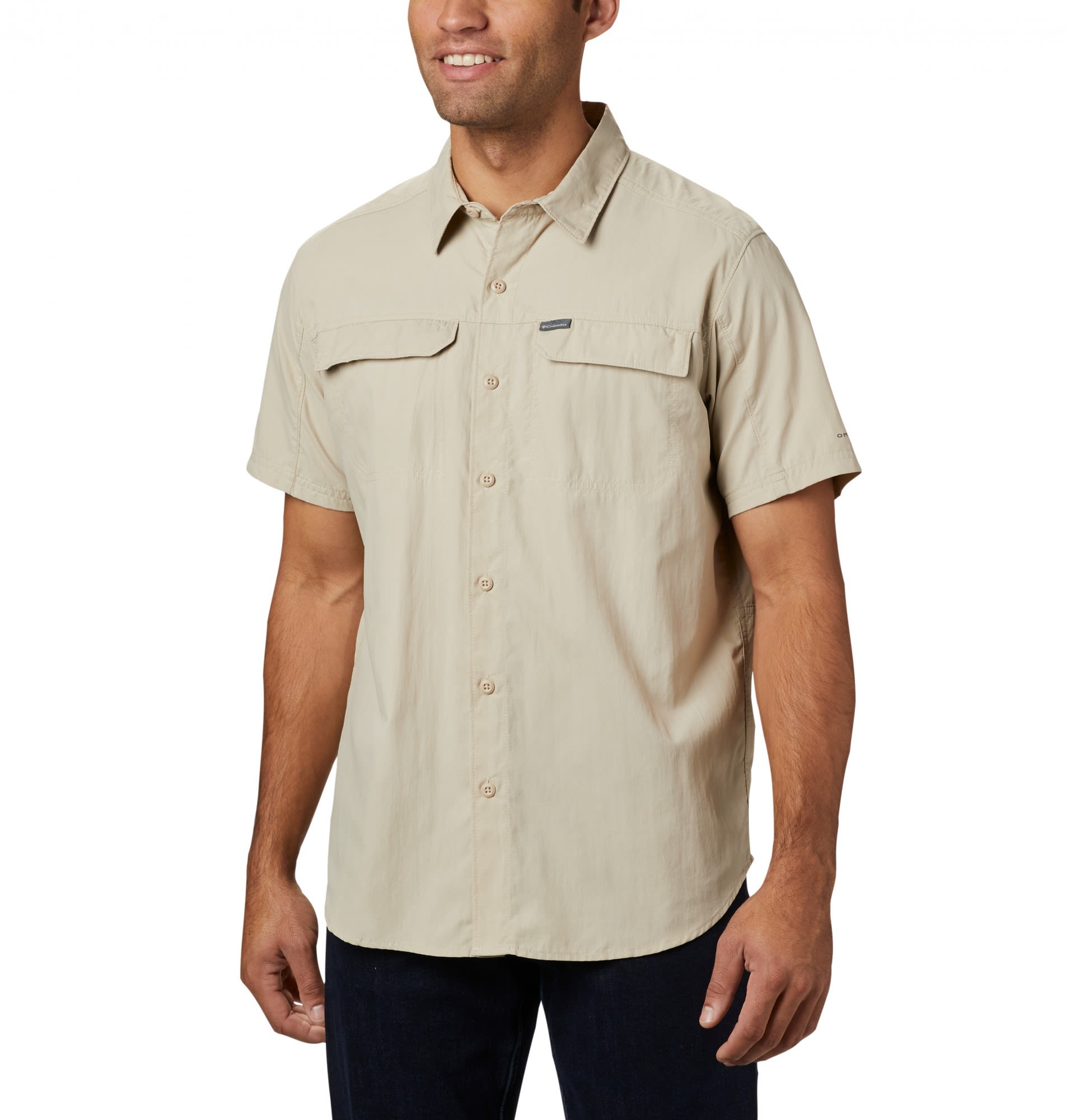 Columbia Silver Ridge 2-0 Short Sleeve Shirt Beige- Male Kurzarm-Hemden- Grsse L - Farbe Fossil unter Columbia